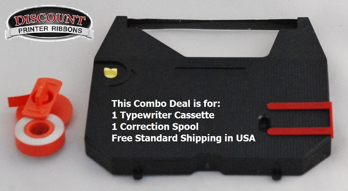 Panasonic KXR330 Typewriter Ribbon Cartridge + Correction Tape Spool Value Pack