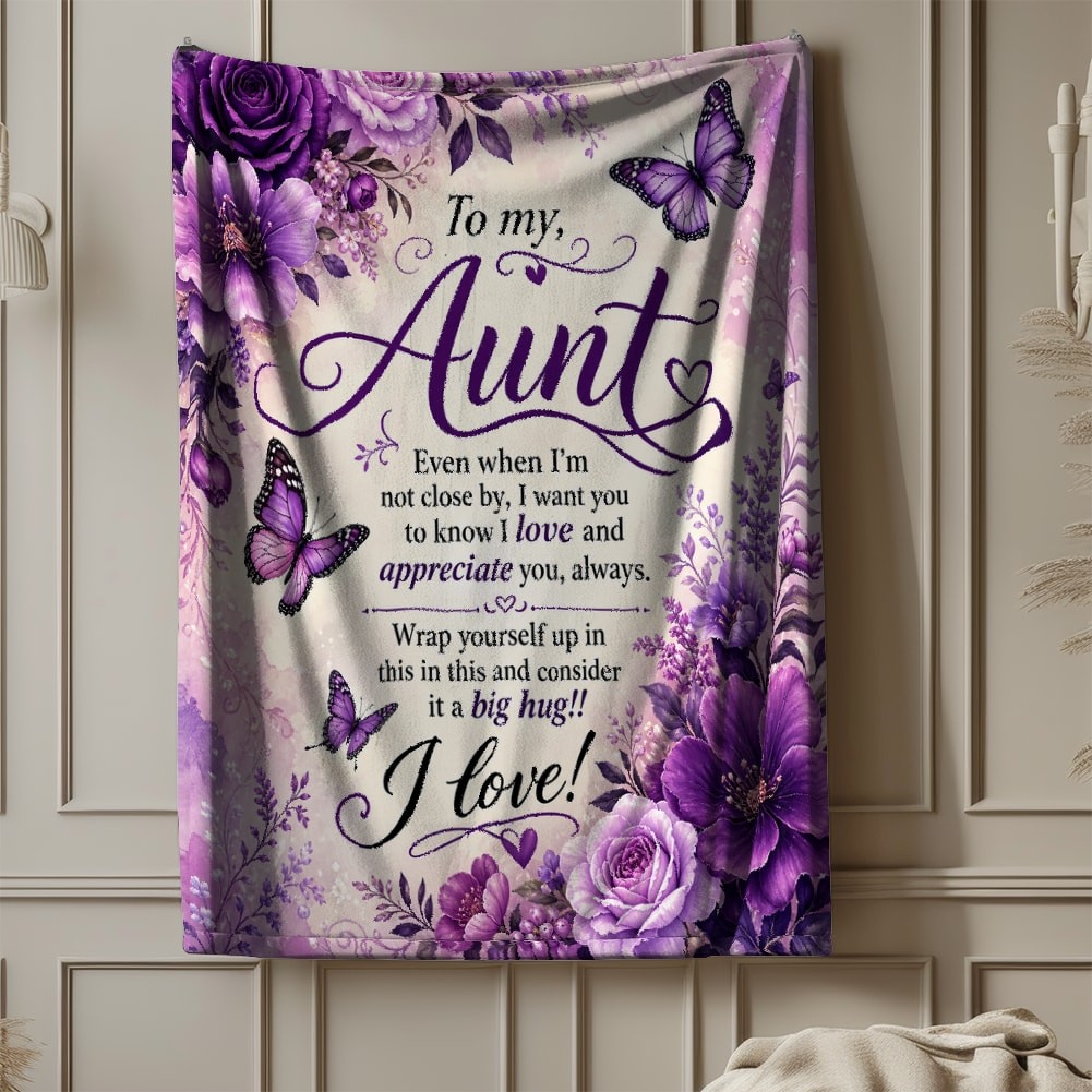 Aunt Appreciation Quote Coral Fleece Blanket Family Heartfelt Decor