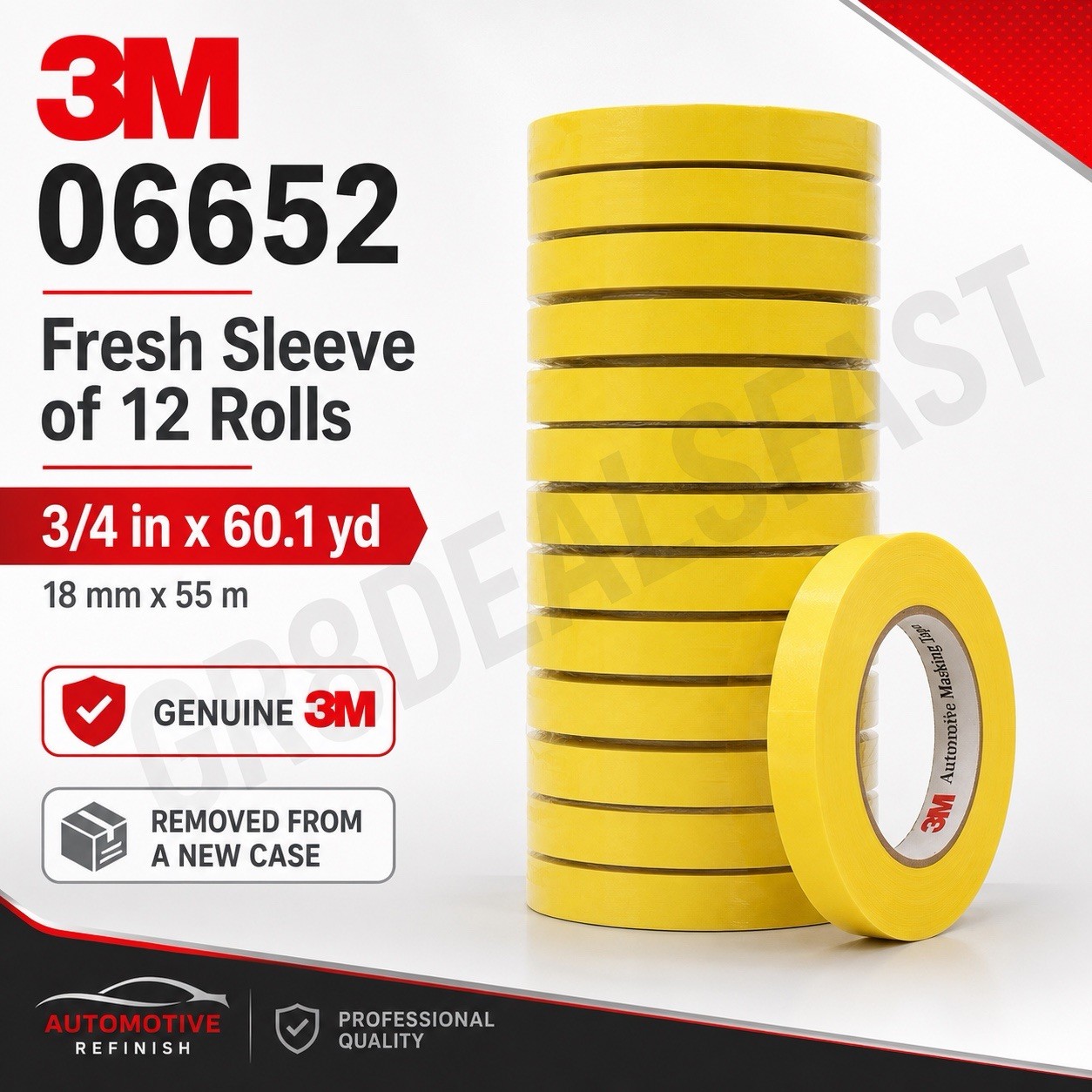 3M 06652 6652 Yellow Tape 3/4” Automotive Refinish (12 Rolls) ❗️SHIPS NEXT DAY❗️ 3M 06652 6652 Yellow Tape 3/4” Automotive Refinish (12 Rolls) ❗️SHIPS NEXT DAY❗️