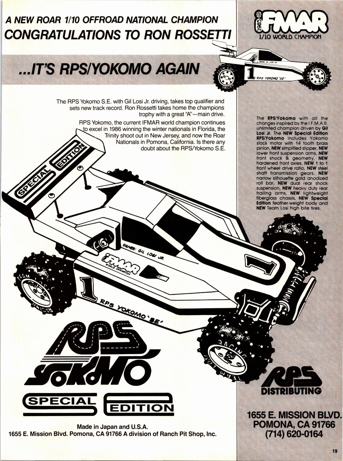 Yokomo RPS SE RC Car Print Ad Wall Art Decor Ephemera Ron Rossetti