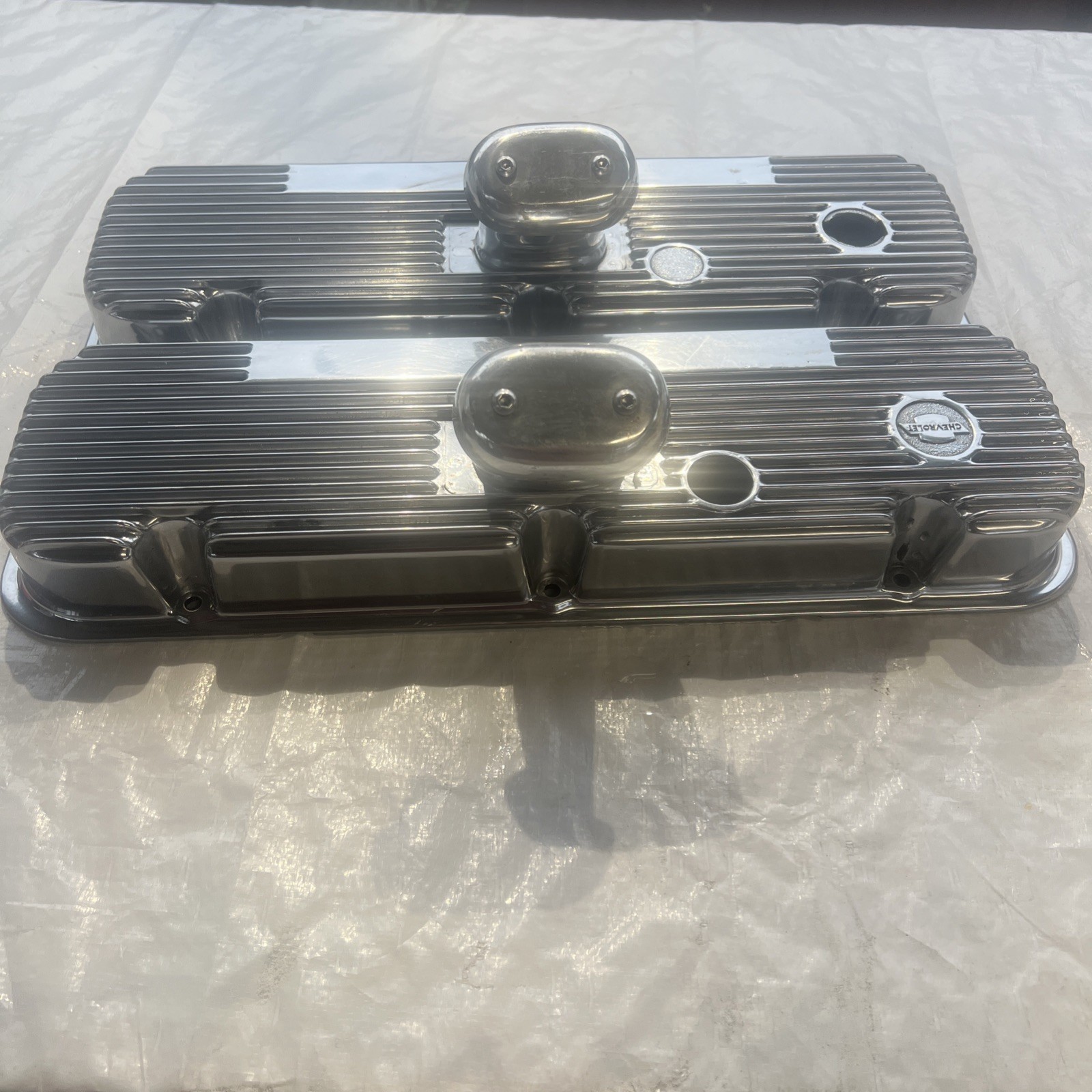 Vintage M/T Micky Thompson 140-48B Finned aluminum valve cover set for big block