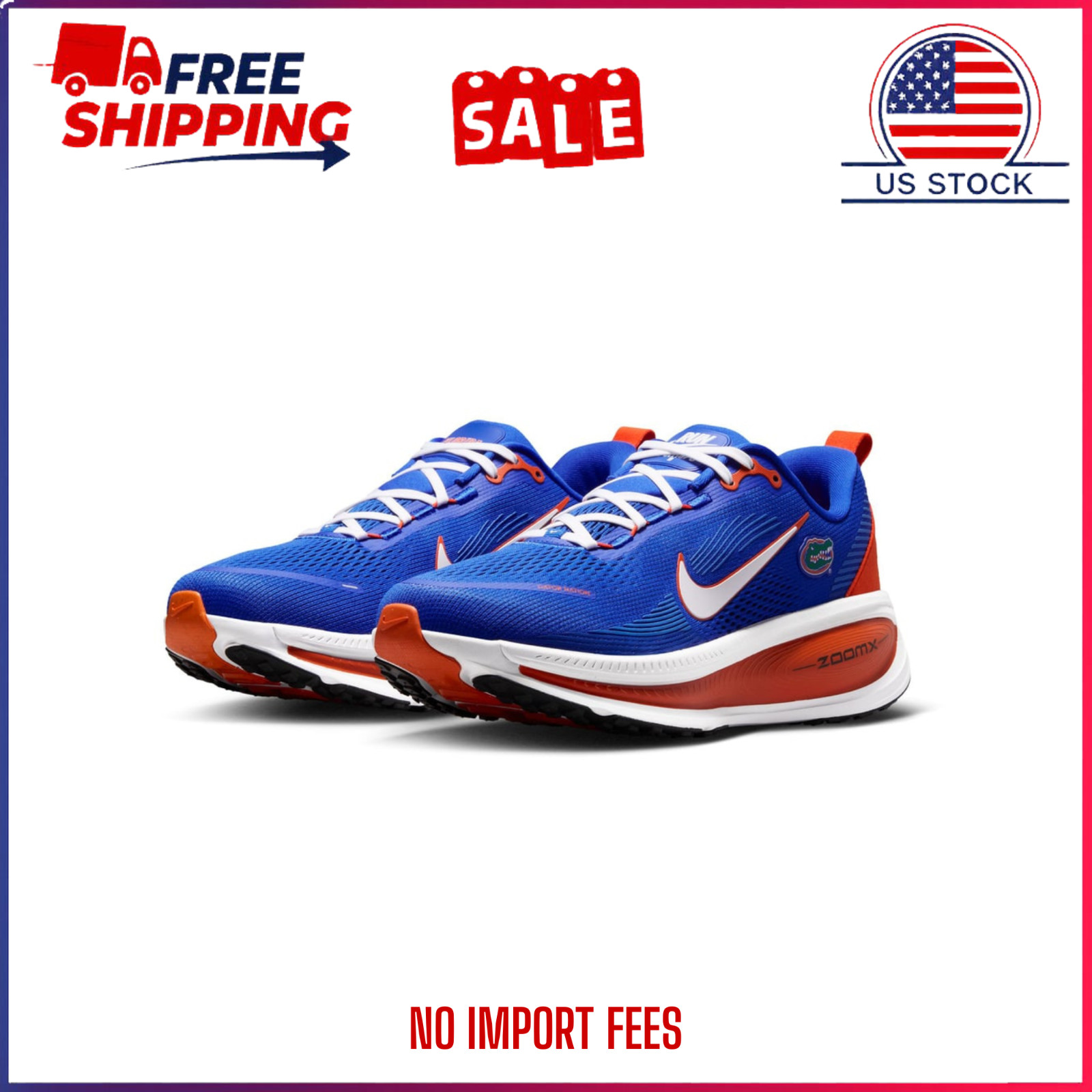 Nike Florida Gators Vomero 18 Running Shoes Royal Blue Orange FREESHIPPING
