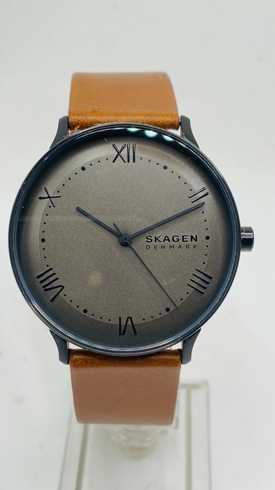 Skagen Denmark SKW6621 Wristwatch Men’s Black Case Leather Band Working Skagen Denmark SKW6621 Wristwatch Men’s Black Case Leather Band Working