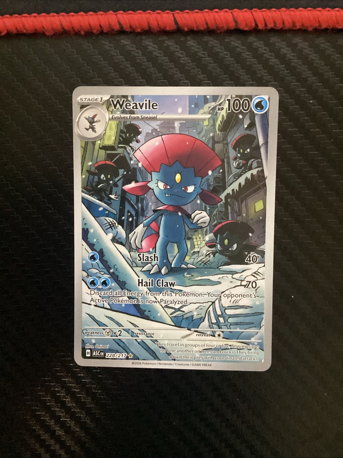 Pokémon Weavile 228/217 ASC EN Rare Holo English Pokémon TCG NM Pokémon Weavile 228/217 ASC EN Rare Holo English Pokémon TCG NM
