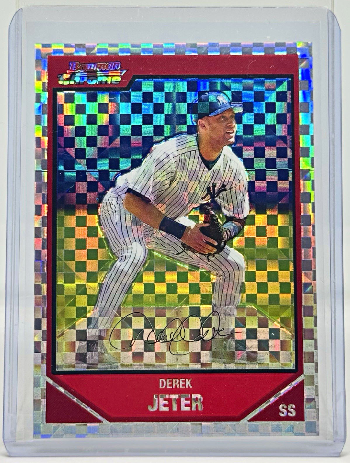 Topps 2007 Bowman Chrome Derek Jeter #90 X-Fractor Serial Numbered /250 Yankees