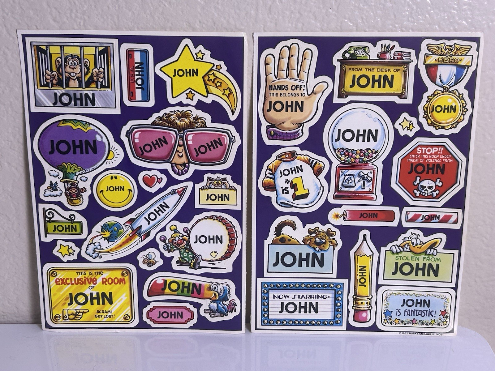 Vintage 1982: Mark 1 NAME STICKERS “John” (New) Vintage 1982: Mark 1 NAME STICKERS “John” (New)