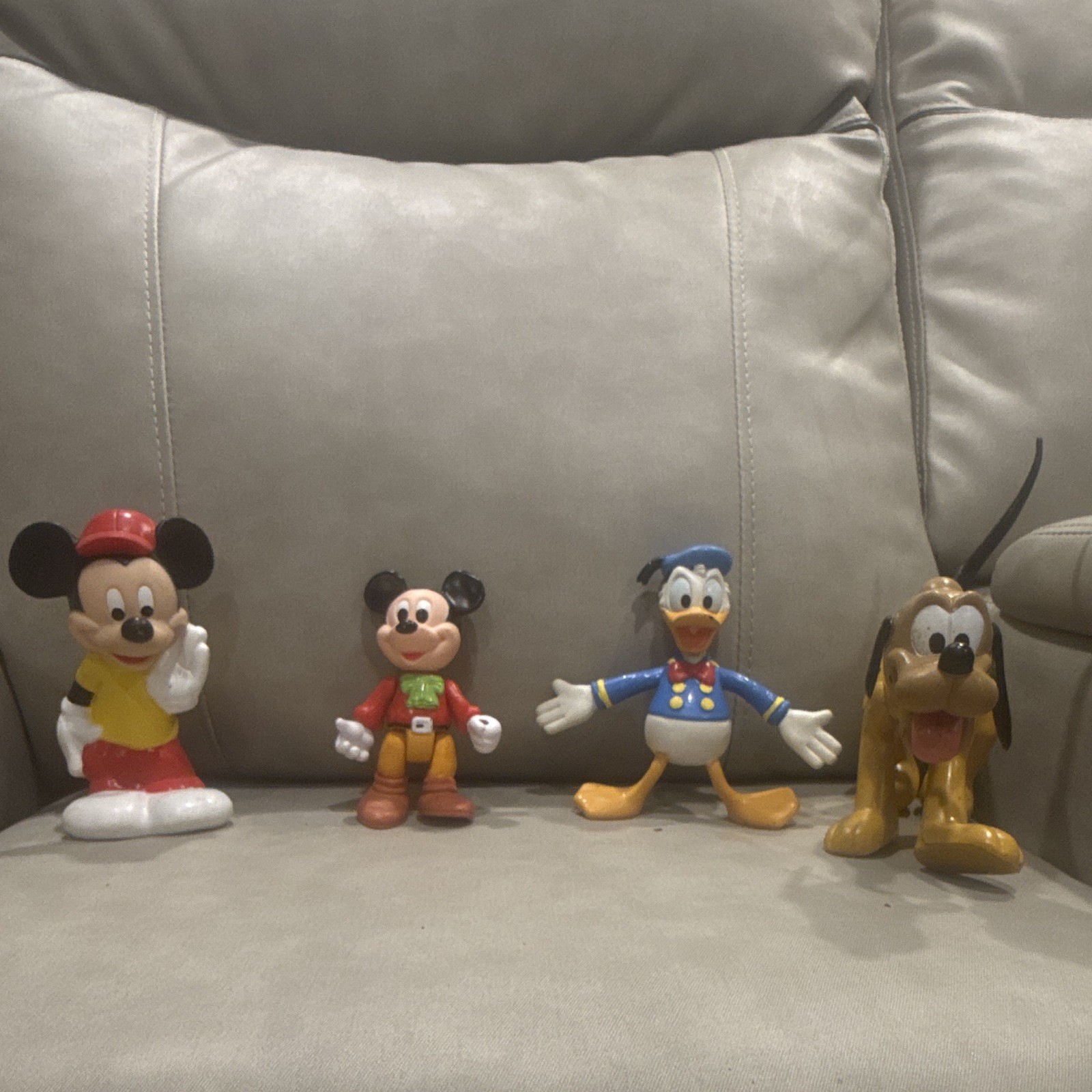 Vintage Disney Hard Plastic Figures Lot of 4 – Mickey Mouse, Donald Duck, Pluto