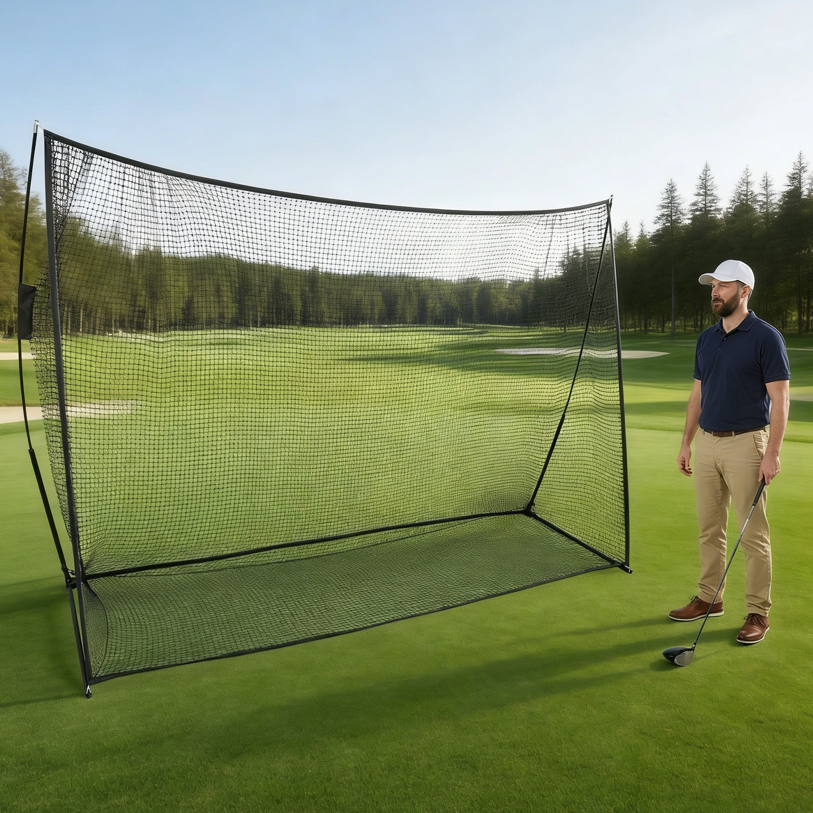 7x10ft Golf Practice Hitting Net for Golfers Indoor or Outdoor Use, w/ Carry Bag