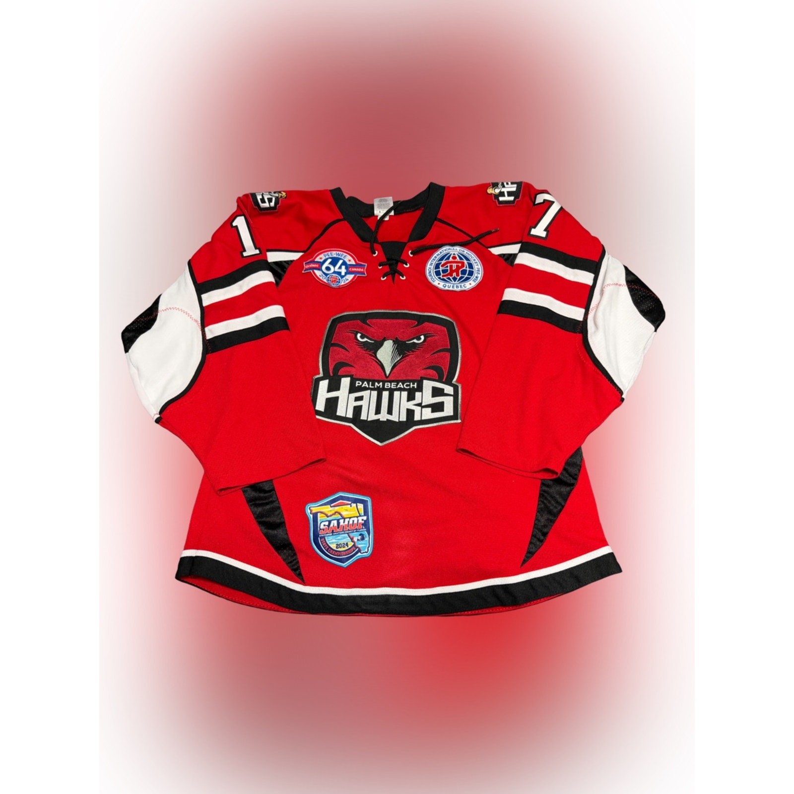 Palm Beach Hawks Authentic Minor Hockey Jersey Mens Small Athletic Knit RARE