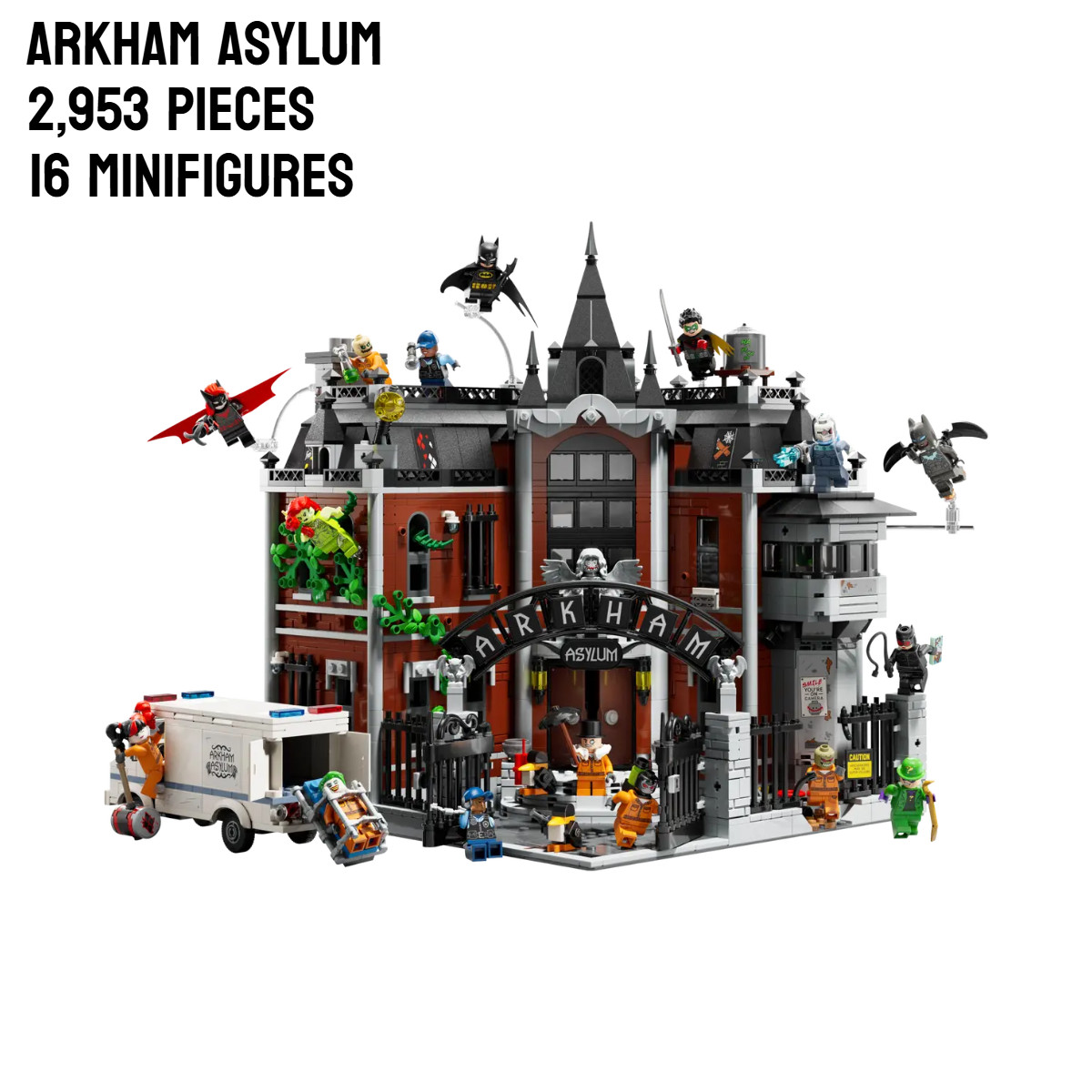 NEW Arkham Asylum (+2,953 Pieces) Batman Building Blocks Set - Fun Building Set
