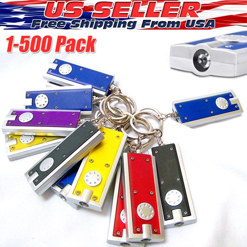 1~500x Mini Keychain Flashlight LED Light Bulk Small Flashlight for Outdoor Lot