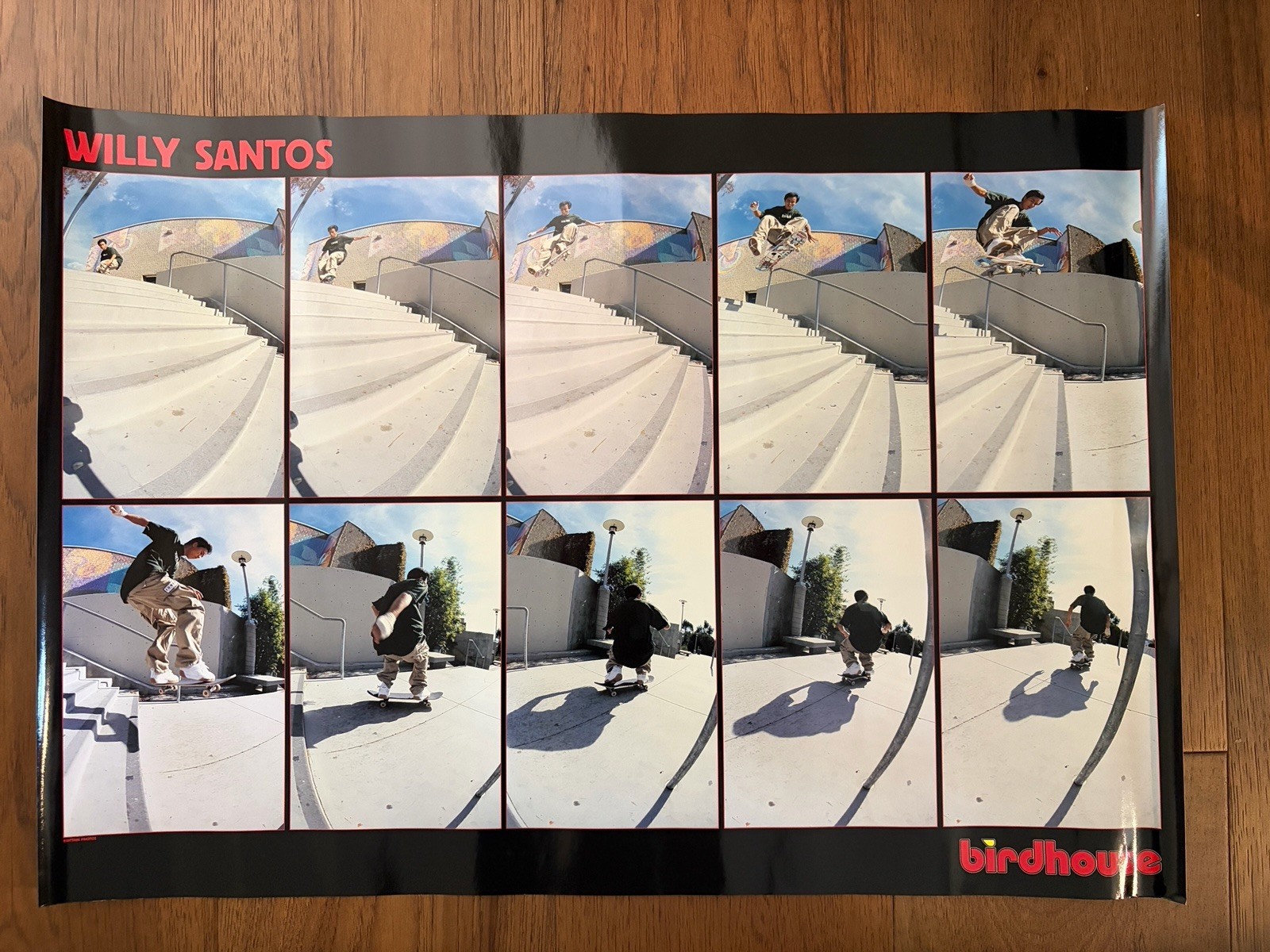 Vintage Birdhouse Willy Santos Skateboard Poster Original Skate Shop 25” x 17.5”