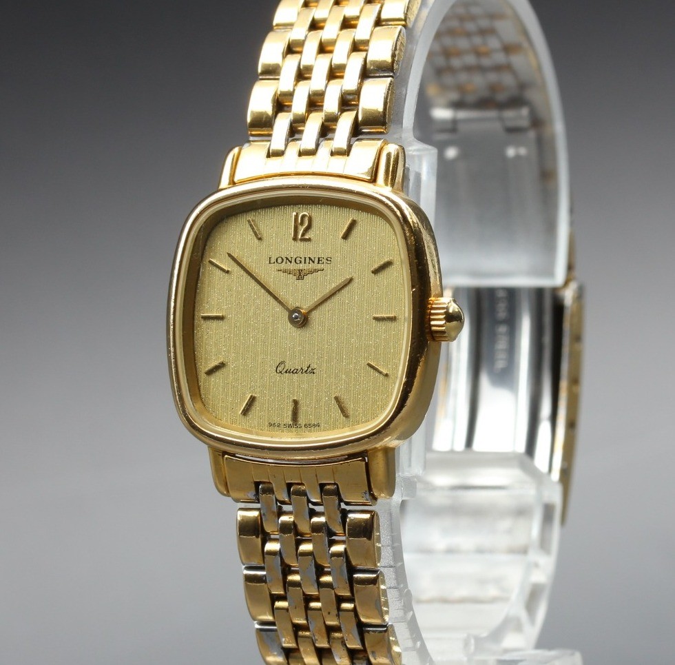 [Exc+5] Vintage Longines Cal. L962.2 962 6584 22mm Gold Dial Quartz Womens Watch
