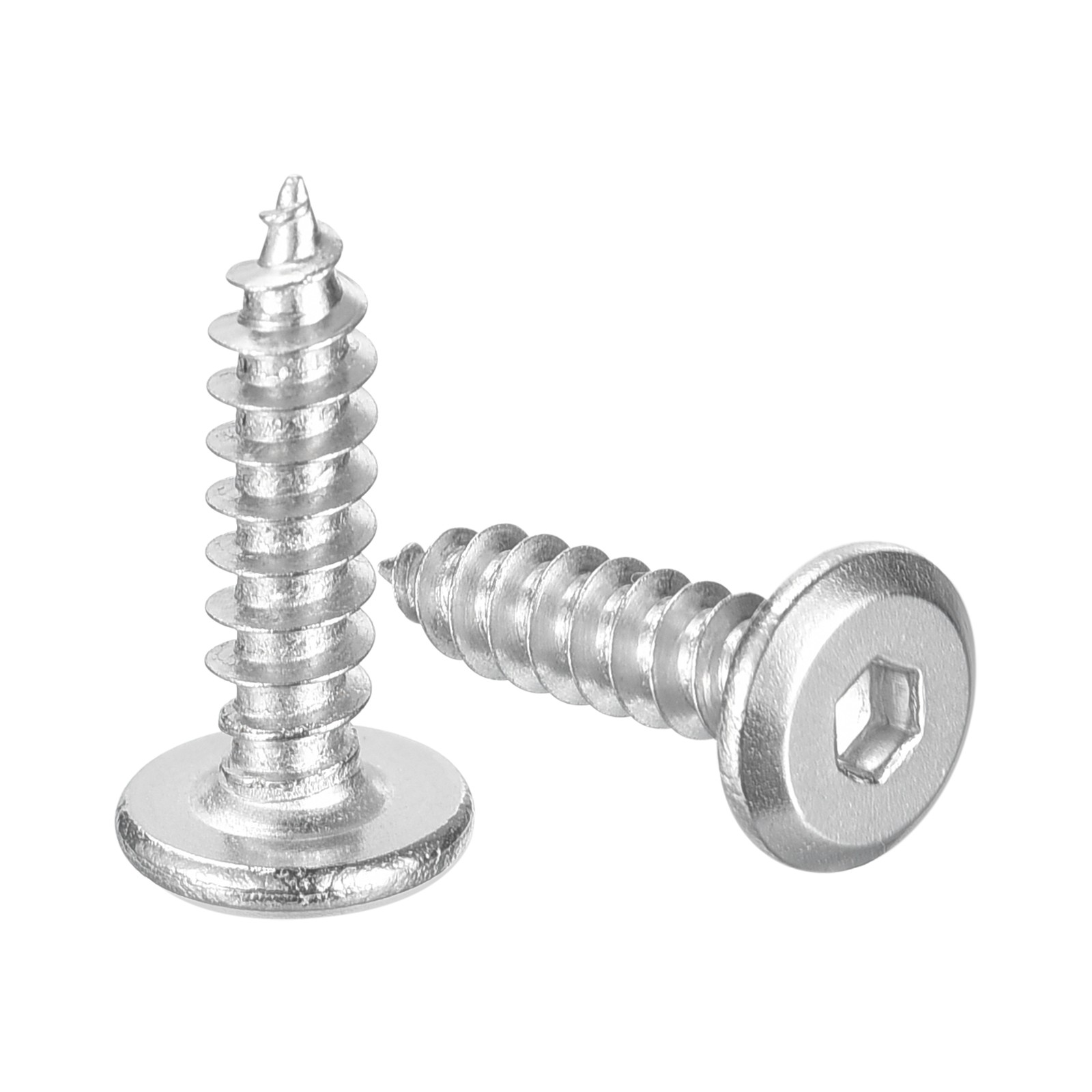 100Pcs M4 x 16mm 304 Stainless Steel Flat Round Socket Head Wood Screws