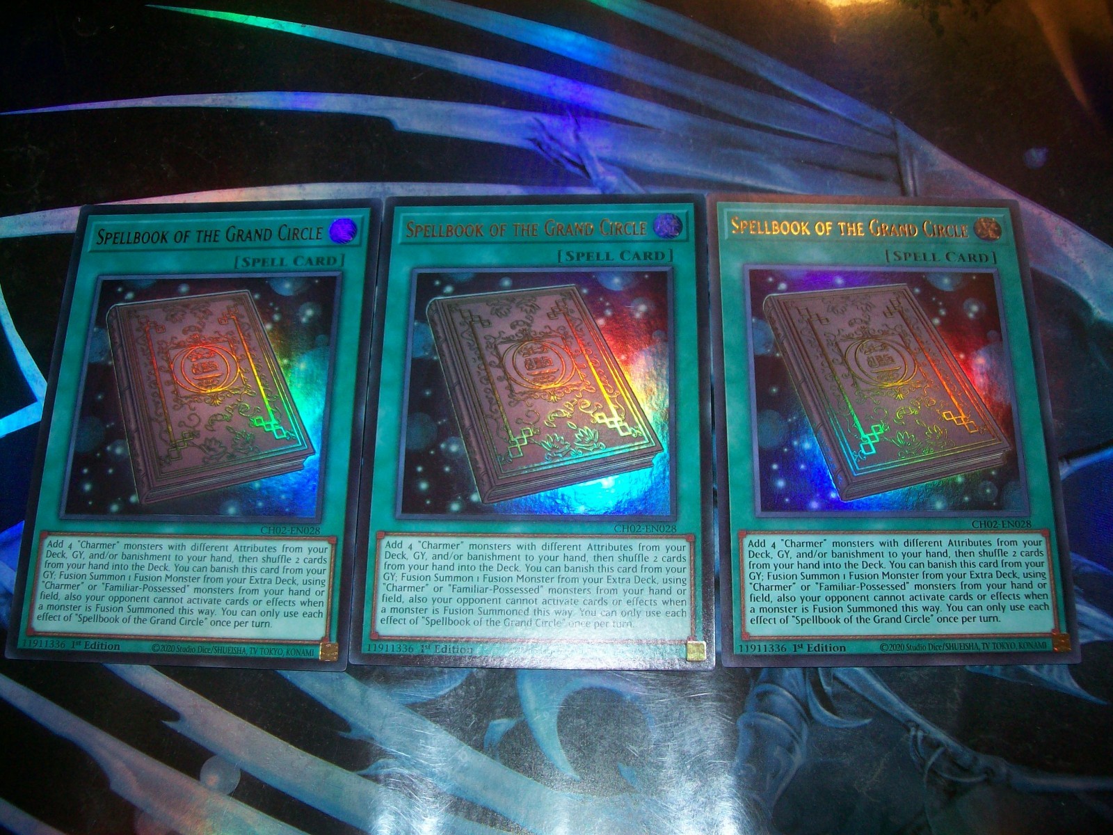 3x Spellbook of the Grand Circle 1st Edition Ultra Rare CH02-EN028 Yu-Gi-Oh 3x Spellbook of the Grand Circle 1st Edition Ultra Rare CH02-EN028 Yu-Gi-Oh
