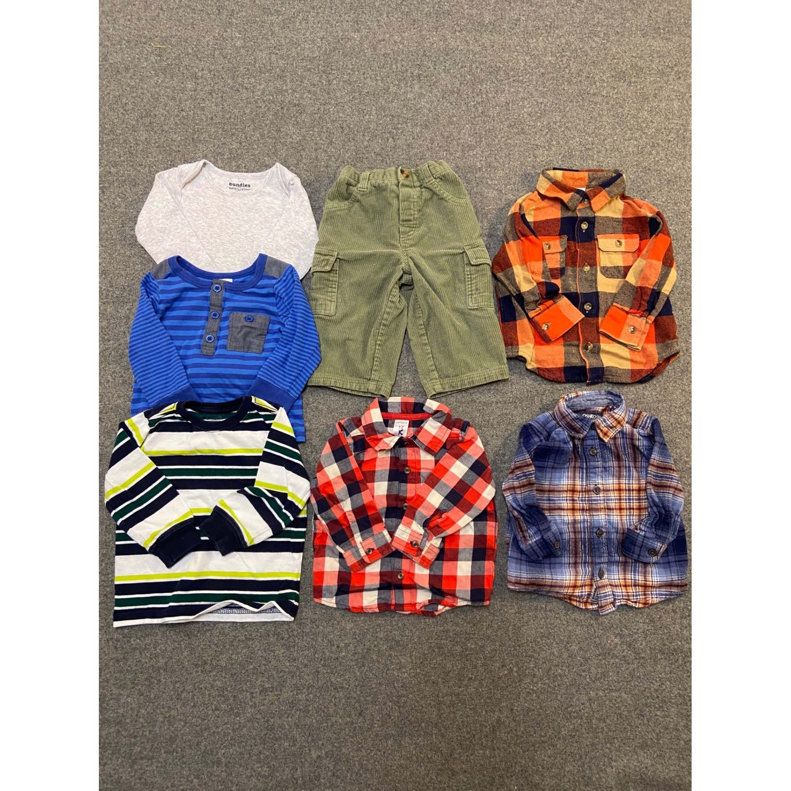 Carter's Old Navy OshKosh Mixed Lot Toddler Boy 12-18M Multicolor Flannel Pants