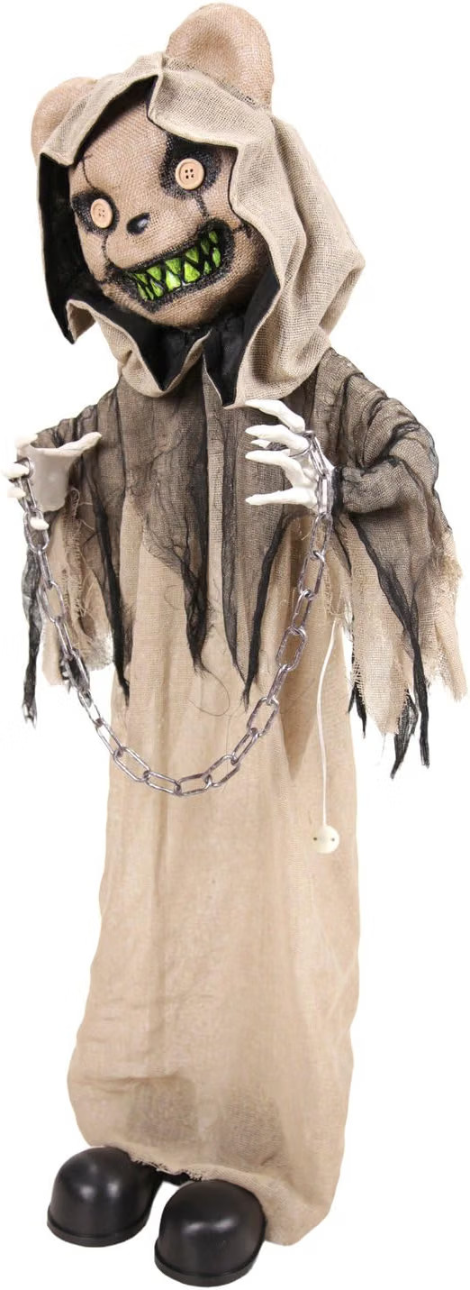 Halloween Animatronic 3.3-Ft Haunted Hill Farm Burlap Bear