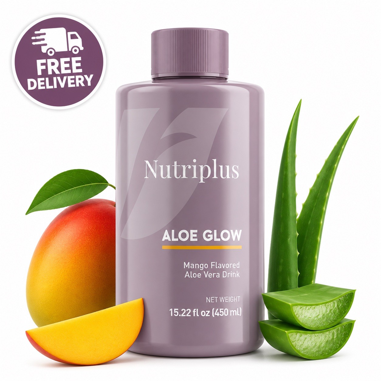 FARMASI NUTRIPLUS ALOE GLOW MANGO DRINK SUPPLEMENT 15.22oz 450ml GENUINE