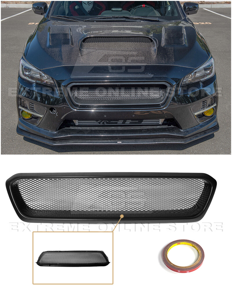 For 15-17 Subaru WRX STi | CS Style Matte Black Front Bumper Grille Vent Cover