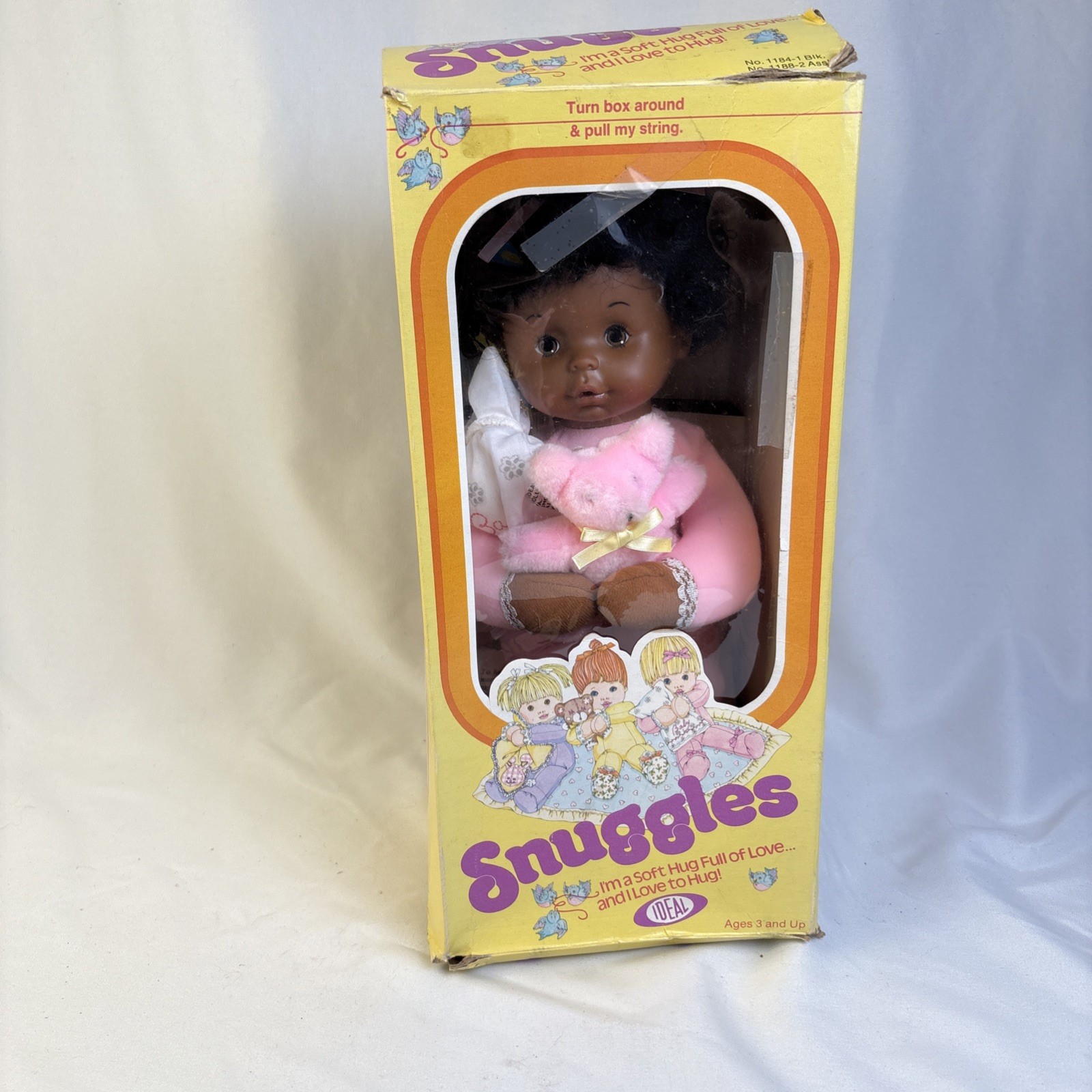 Vintage 1978 Ideal Snuggles Doll With Original Box Works Rare African-American Vintage 1978 Ideal Snuggles Doll With Original Box Works Rare African-American