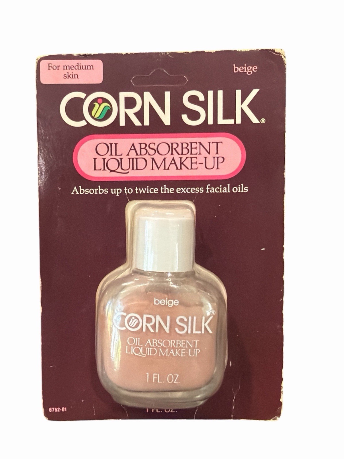 Vintage 1983 Corn Silk Oil Absorbent Liquid Makeup Beige NOS Sealed 1 oz