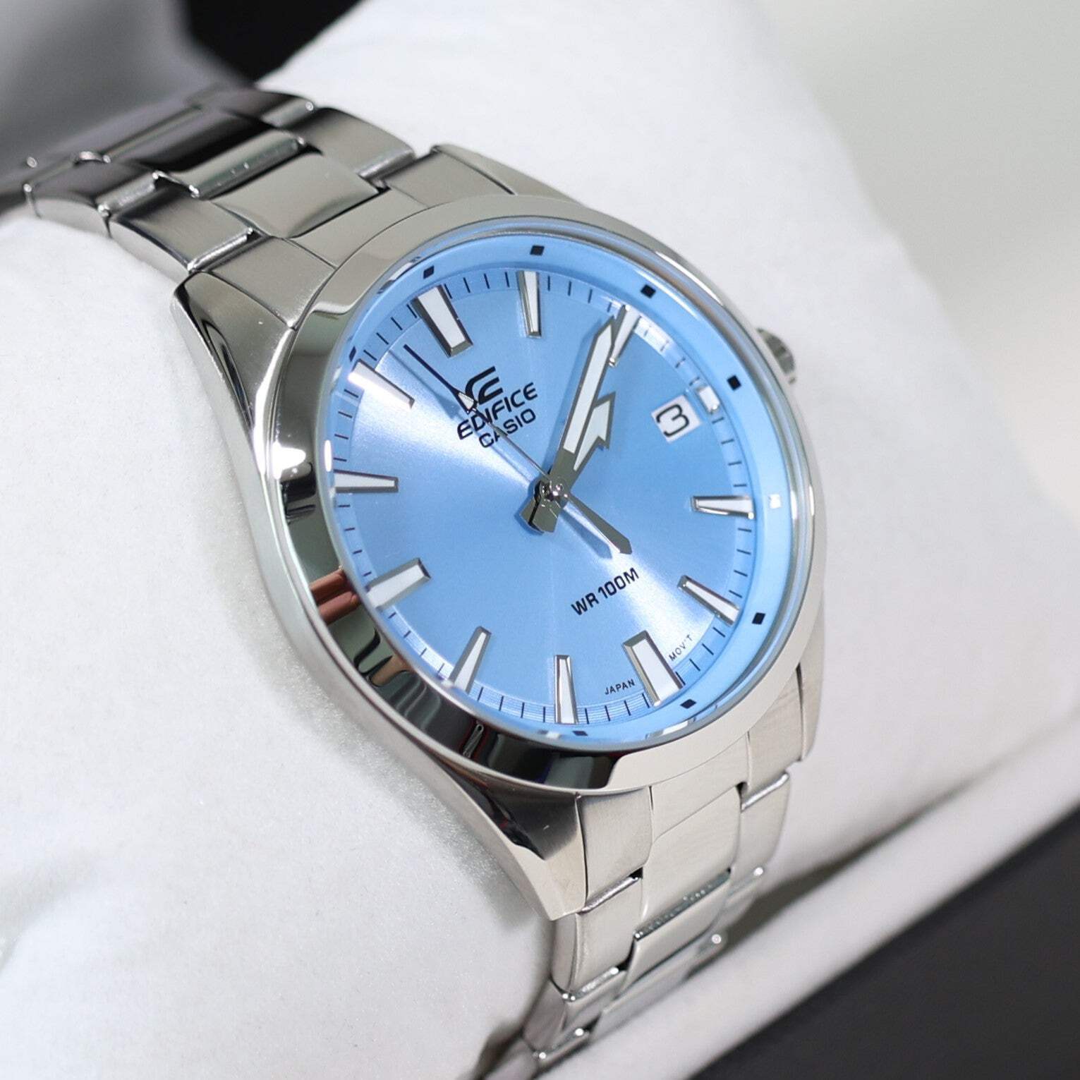 Casio Edifice Blue Dial Men\'s Sports Stainless Steel Watch EFV-100D-2BVUEF