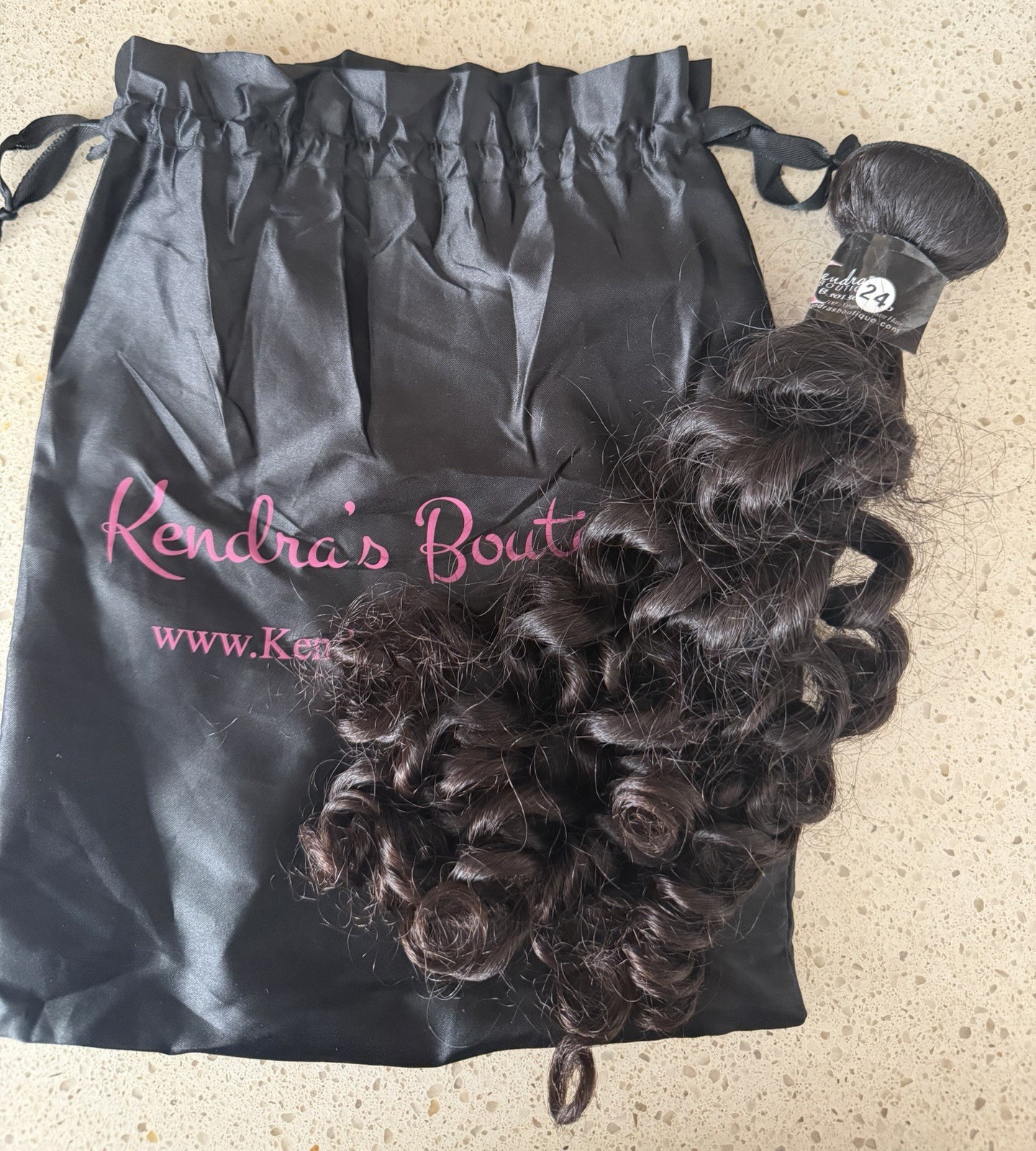 Kendras Boutique 24” Brazilian Deep Wave Weave Bundle Machine Weft Black Brown
