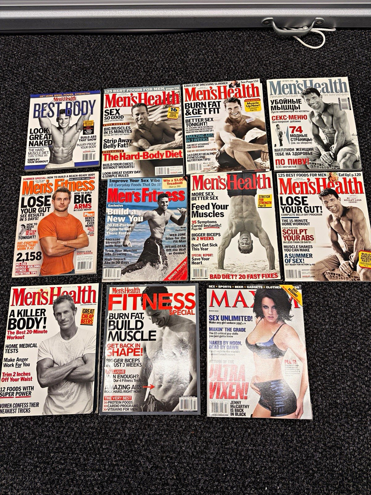 Vintage Men’s Health Men’s Fitness Maxim Magazine Lot of 11 2000s Fitness