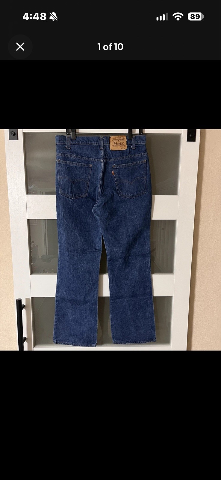 Vintage 80s Levi\'s 517 Orange Tab Bootcut Jeans 34x30 USA