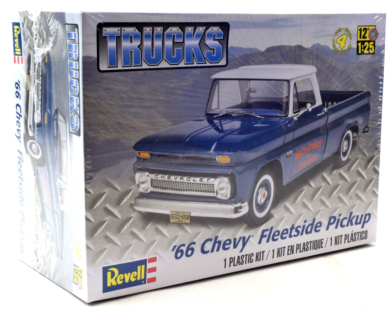 Revell 1966 Chevy Fleetside Pickup 1/25 Scale Plastic Model Car Kit 85-7225
