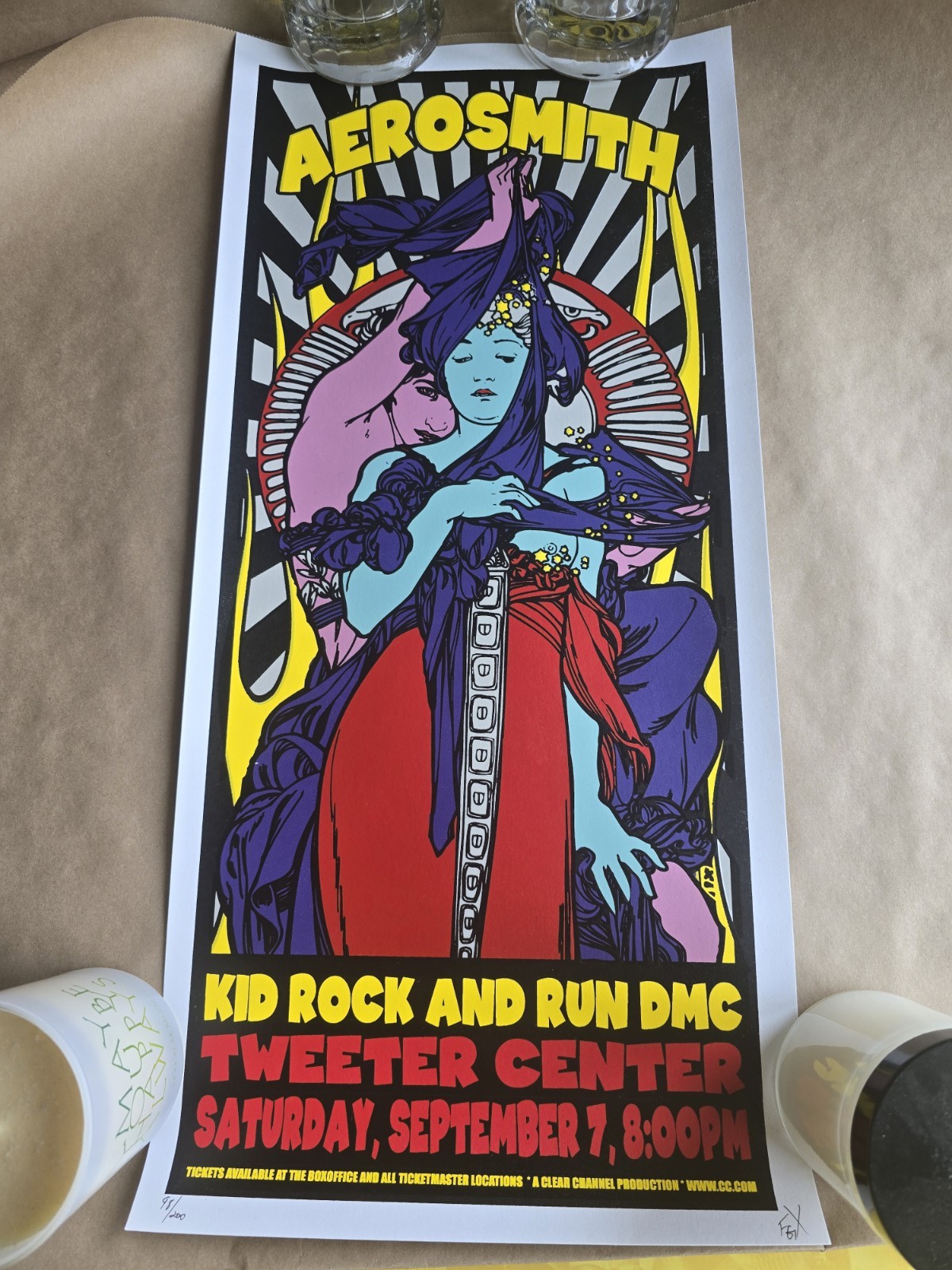 Original 2002 Aerosmith Screenprint Concert Poster Signed & Numbered Rare 98/200