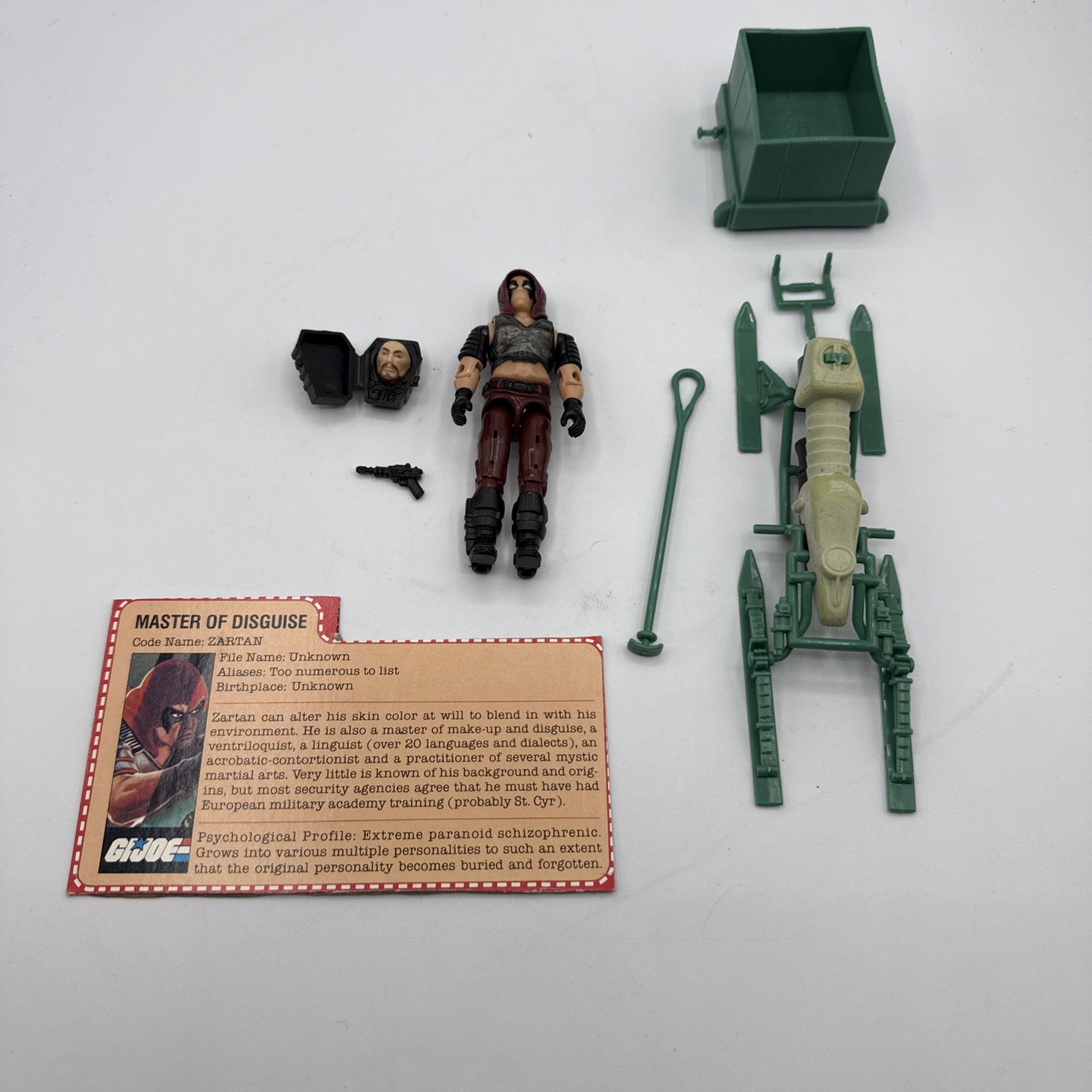 GI Joe Complete Zartan w/ Chameleon Swamp Skier 1984 v1 ARAH w/File Card GI Joe Complete Zartan w/ Chameleon Swamp Skier 1984 v1 ARAH w/File Card