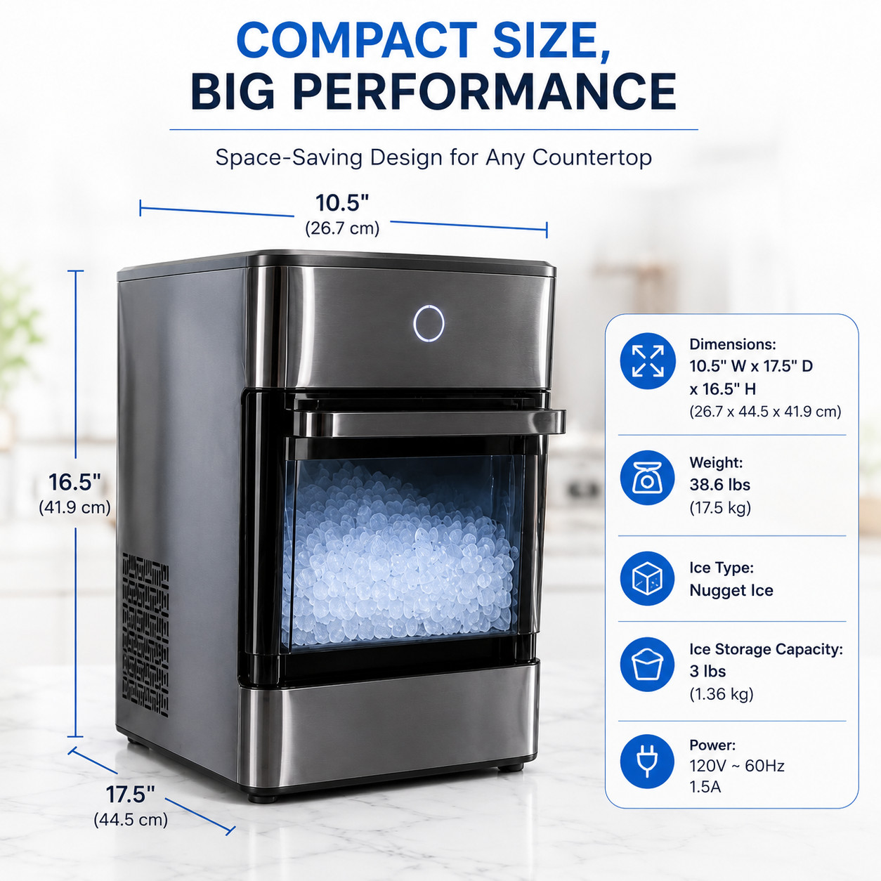 GE Profile Ice Maker Black Stainless Steel-Open Box