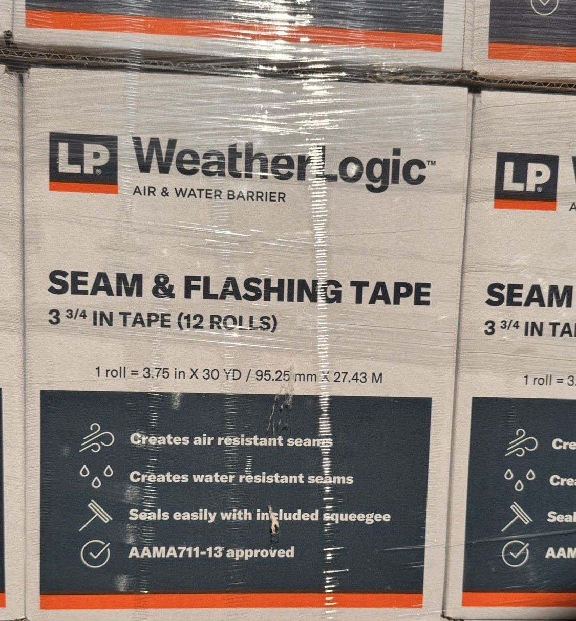 Pallet of LP Weather Logic Seam and Flashing Tape WHOLESALE 80 boxes 960 rolls
