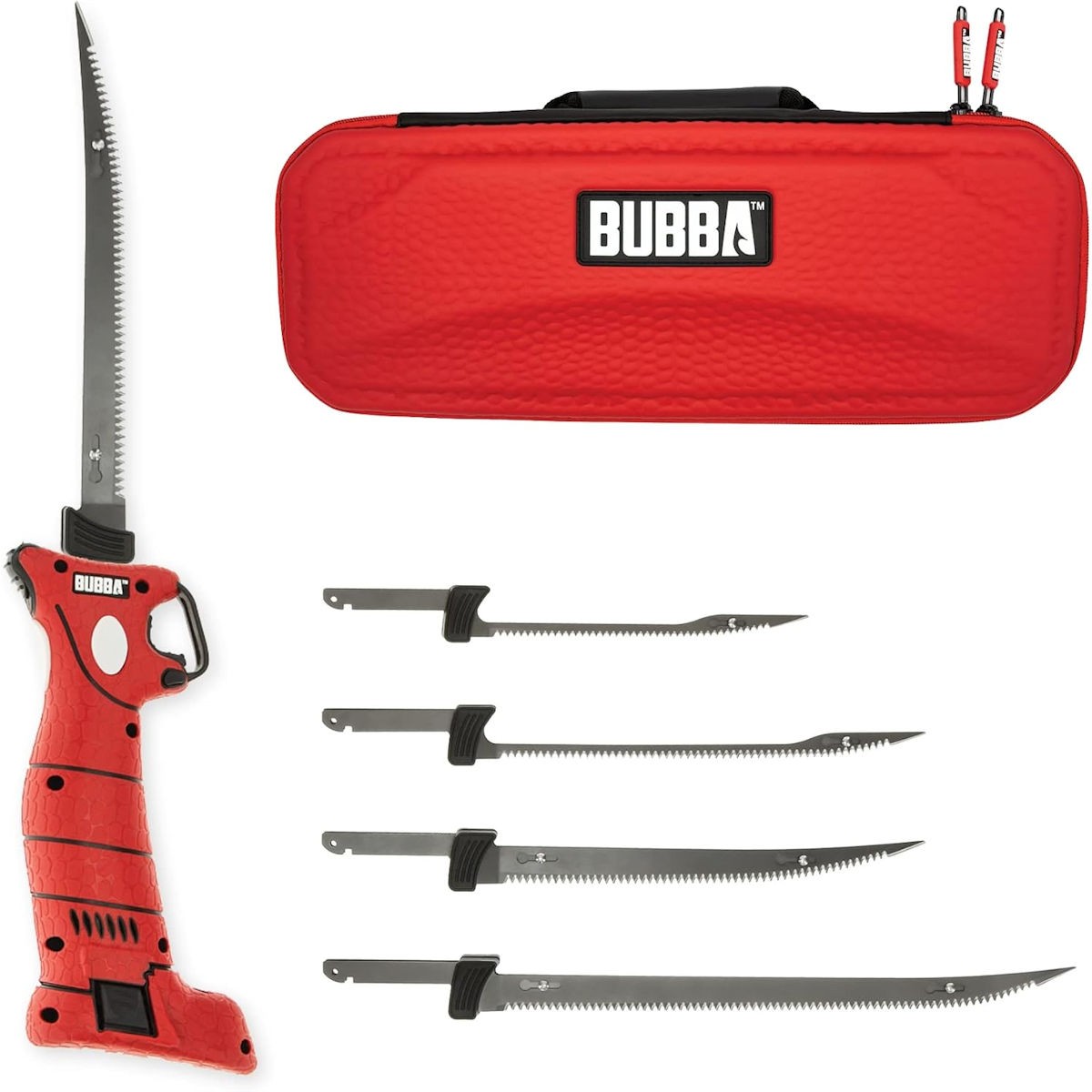 BUBBA Li-Ion Cordless Electric Fillet Knife Non-Slip Handle 4 Blades in Case
