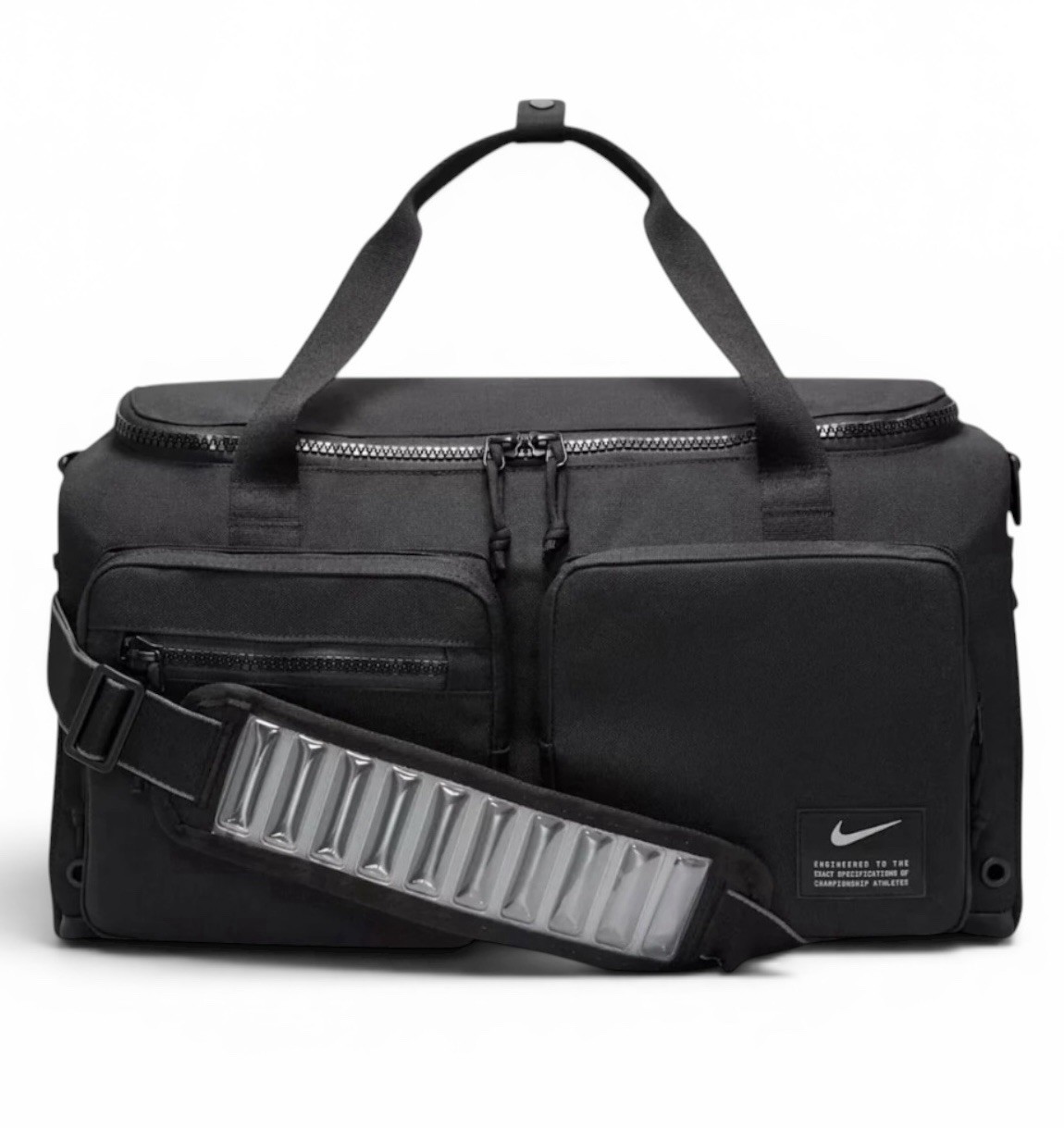 Nike Utility Power Duffel Bag, Rare Iconic MaxAir Shoulder Strap, Black, 51L NWT