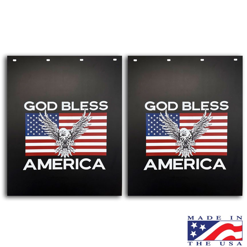 GOD BLESS AMERICA EAGLE Mud Flaps Poly 24” X 30” Logo (pair) KENWORTH GOD BLESS AMERICA EAGLE Mud Flaps Poly 24” X 30” Logo (pair) KENWORTH