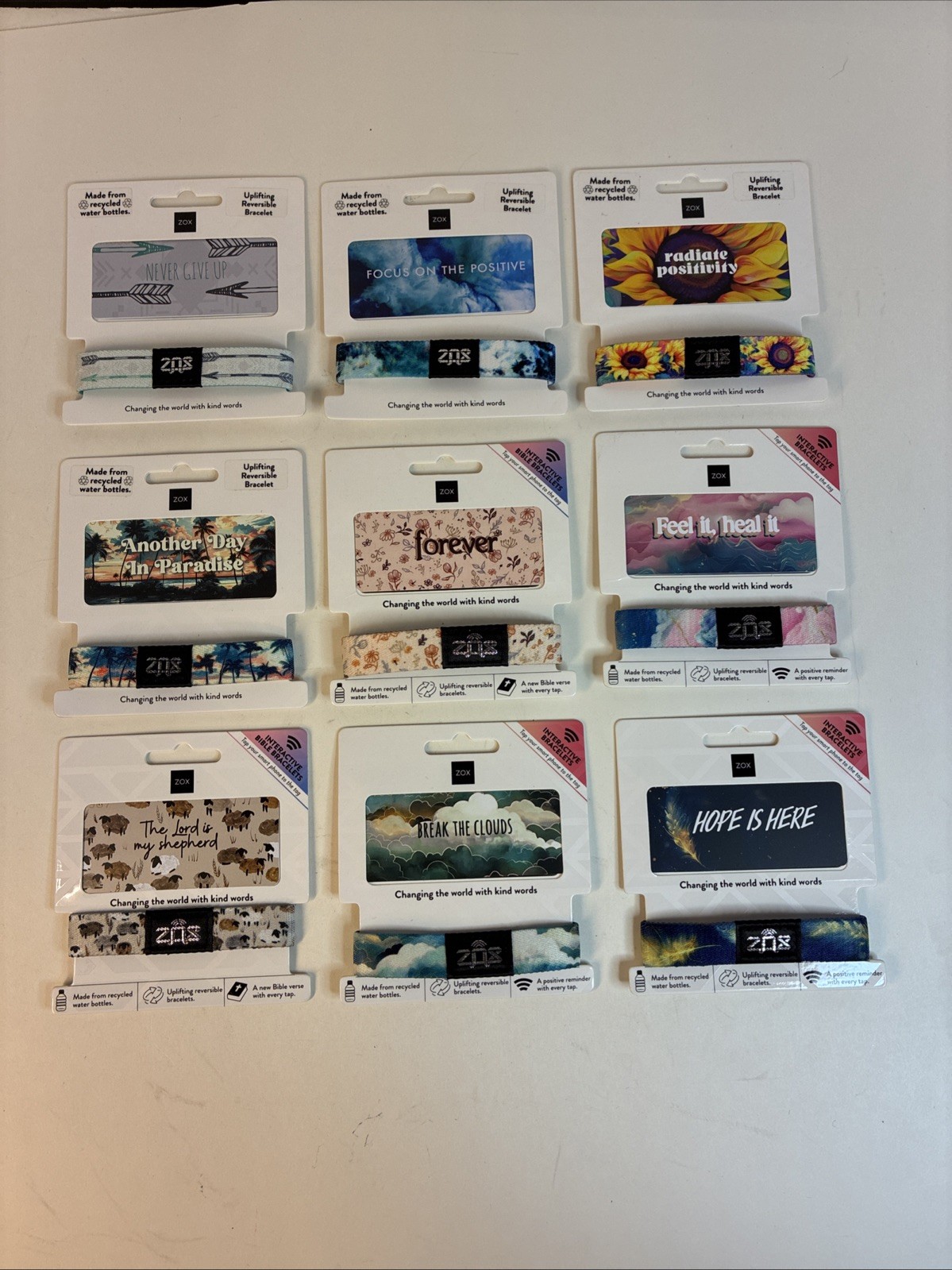 Lot of 9 Zox Wristbands One Size. New
