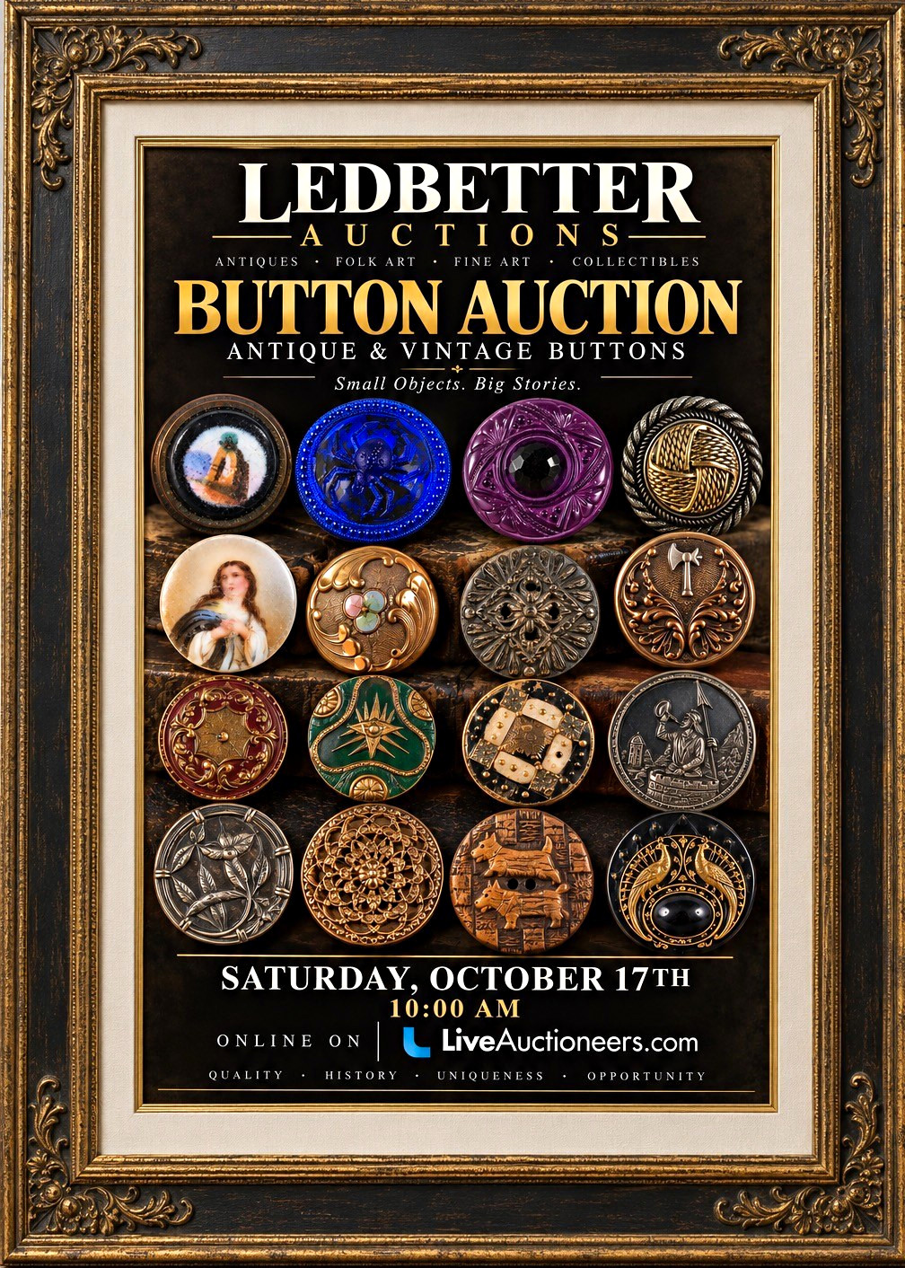 Button Collection - Antique & Vintage Buttons Catalog Poster