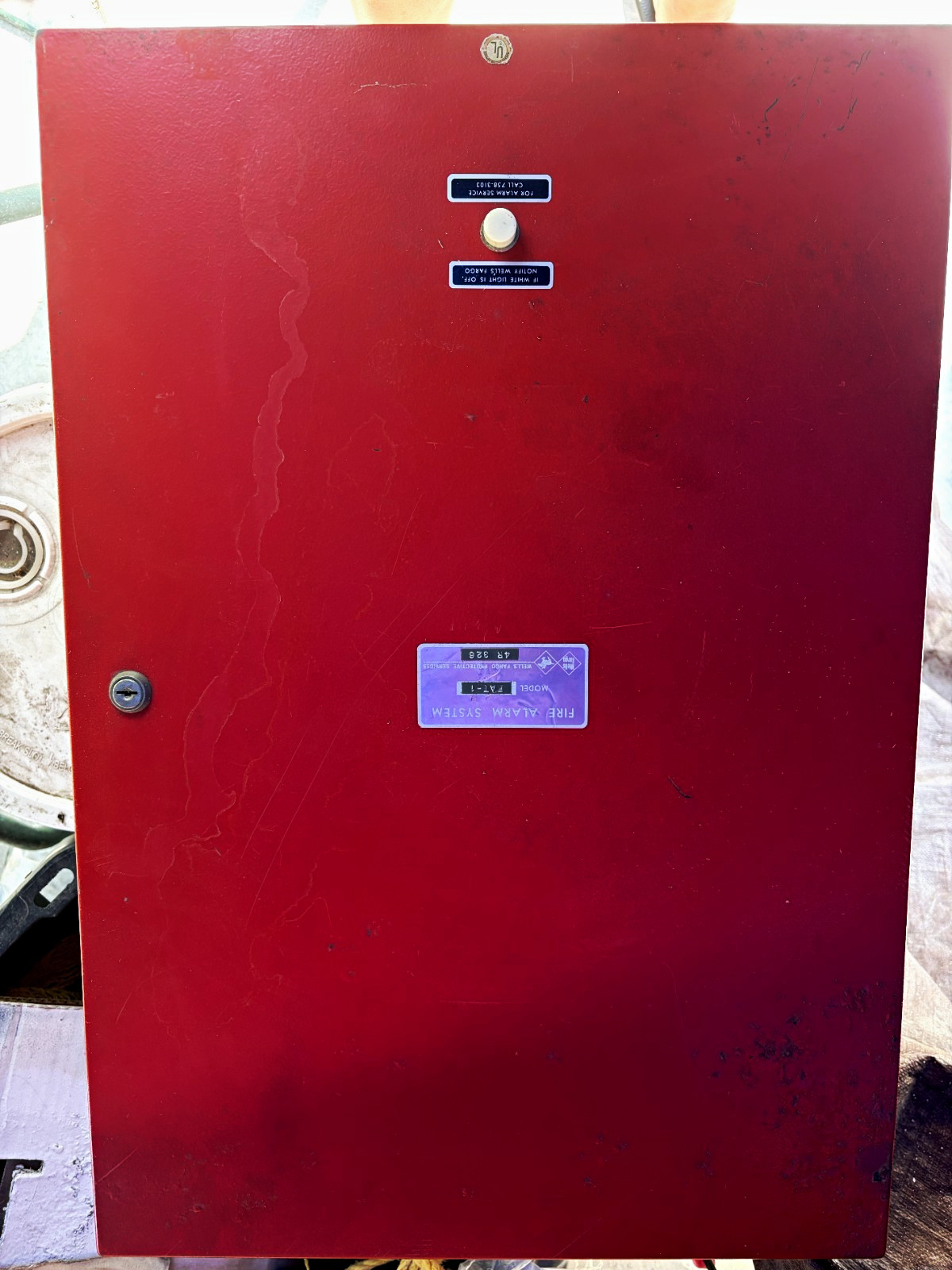 Vintage Wells Fargo Protective Services Fire Alarm Control Panel FAT-1