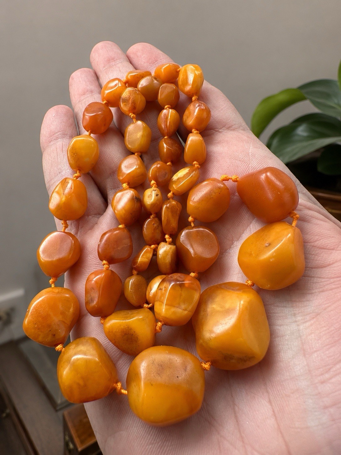 Vintage Baltic Amber Bead Necklace Butterscotch Egg Yolk 30g Natural Amber