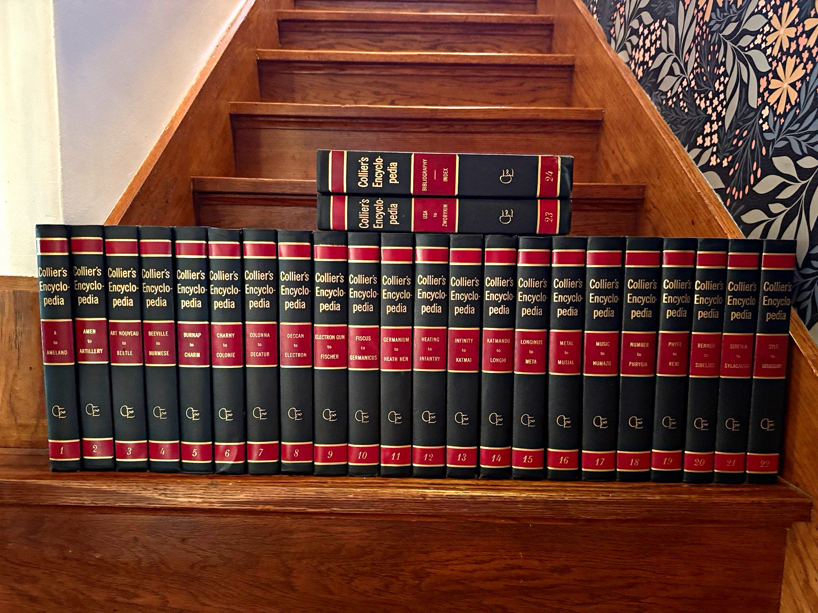 Vintage Collier's Encyclopedia 1970 24-Vol Hardcover Set w/ Bibliography & Index
