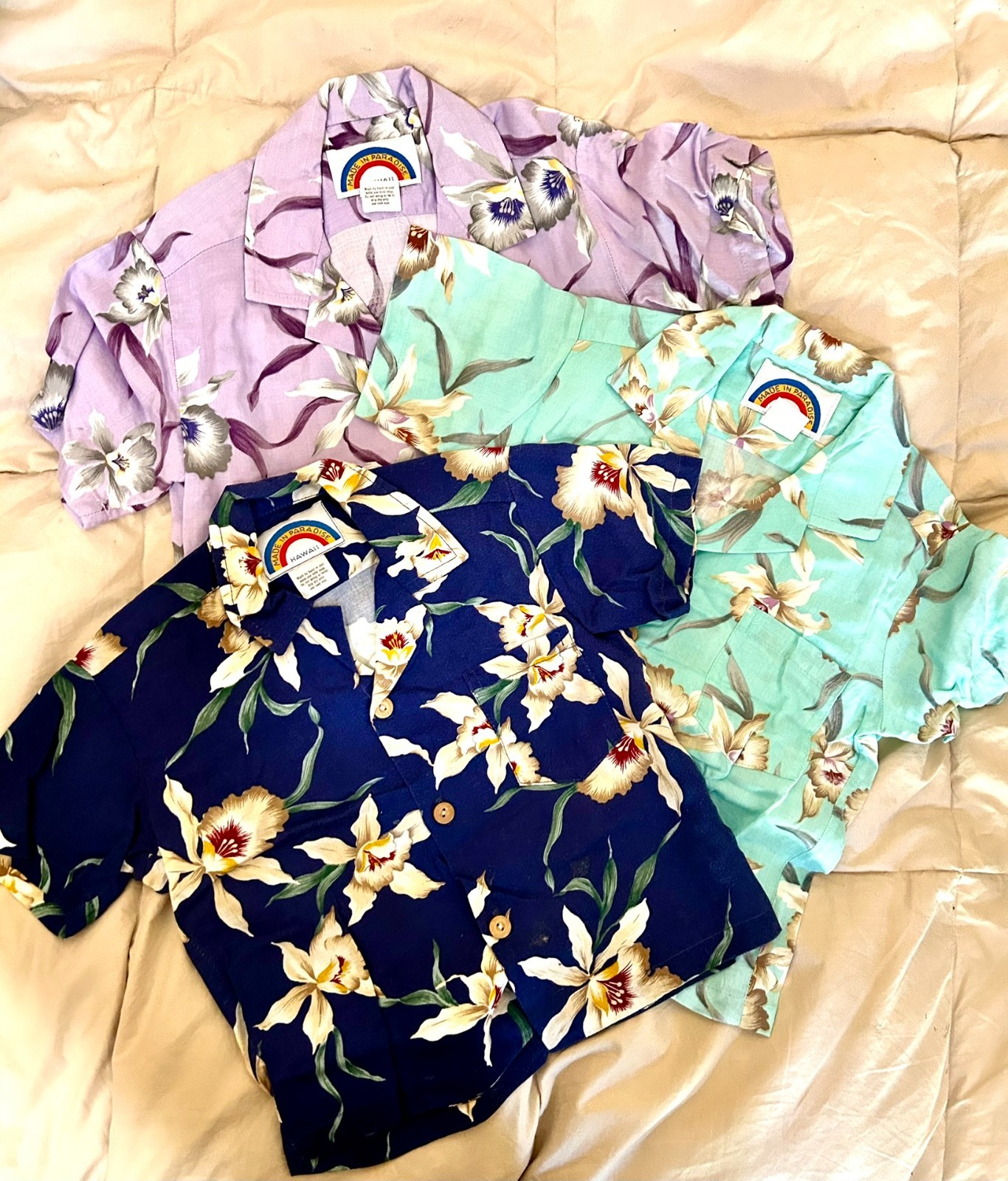 Three Vintage Hawaiian shirts for kids Three Vintage Hawaiian shirts for kids