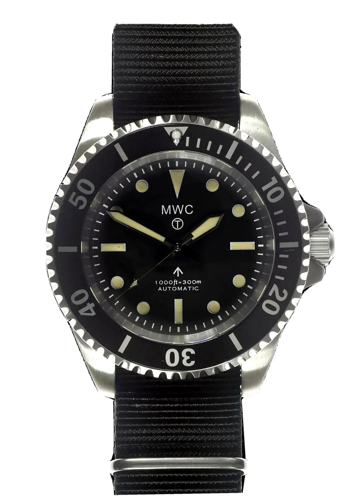 MWC 24 Jewel Classic 1982 Pattern Retro Divers Watch + Sapphire Crystal -No Date
