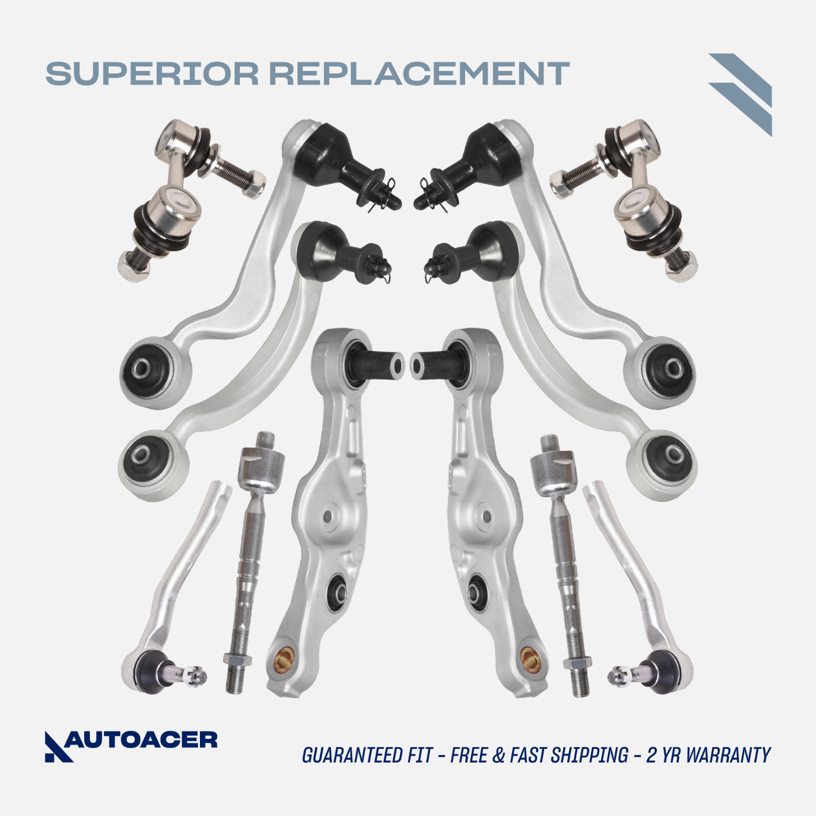 AUTOACER -12p Front Control Arms Links Tie Rods For Lexus LS600h LS460 RWD 07-17