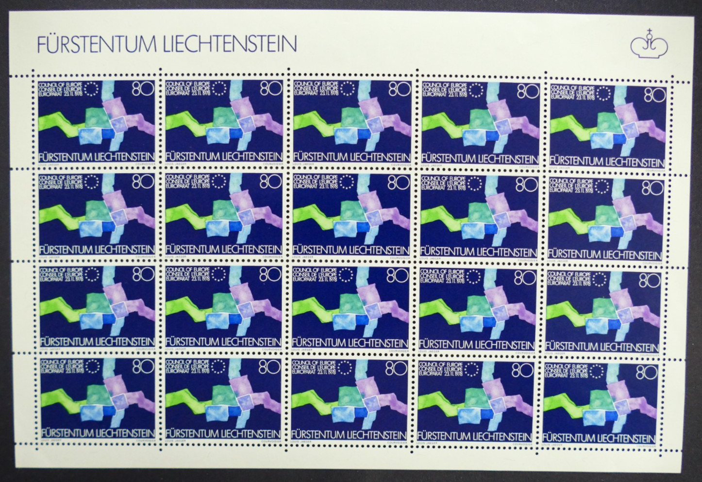 Liechtenstein Europe Runner MiNo. 729 Small Sheet Mint** (GB 2129)