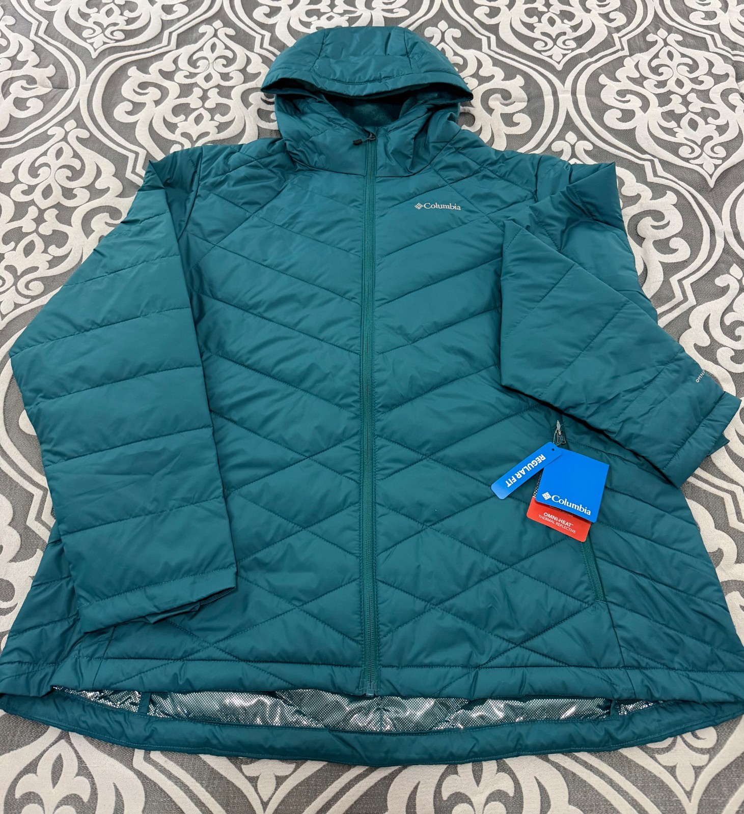 NWT Columbia Heavenly Hooded Jacket Omni-Heat Plush Lined Teal Blue Womens 2X NWT Columbia Heavenly Hooded Jacket Omni-Heat Plush Lined Teal Blue Womens 2X