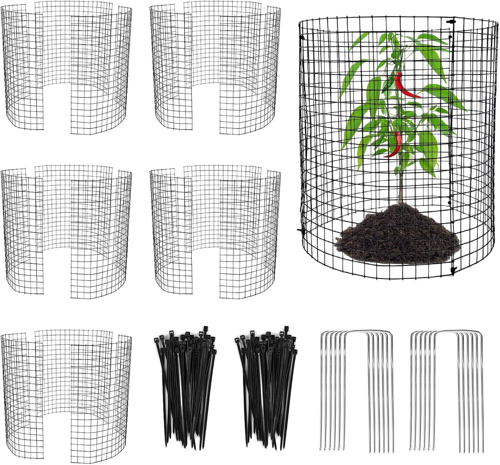 18 PCS Round Plant Protector from Animals, 6Pack 12\'\' x 12\'\' Metal Plant