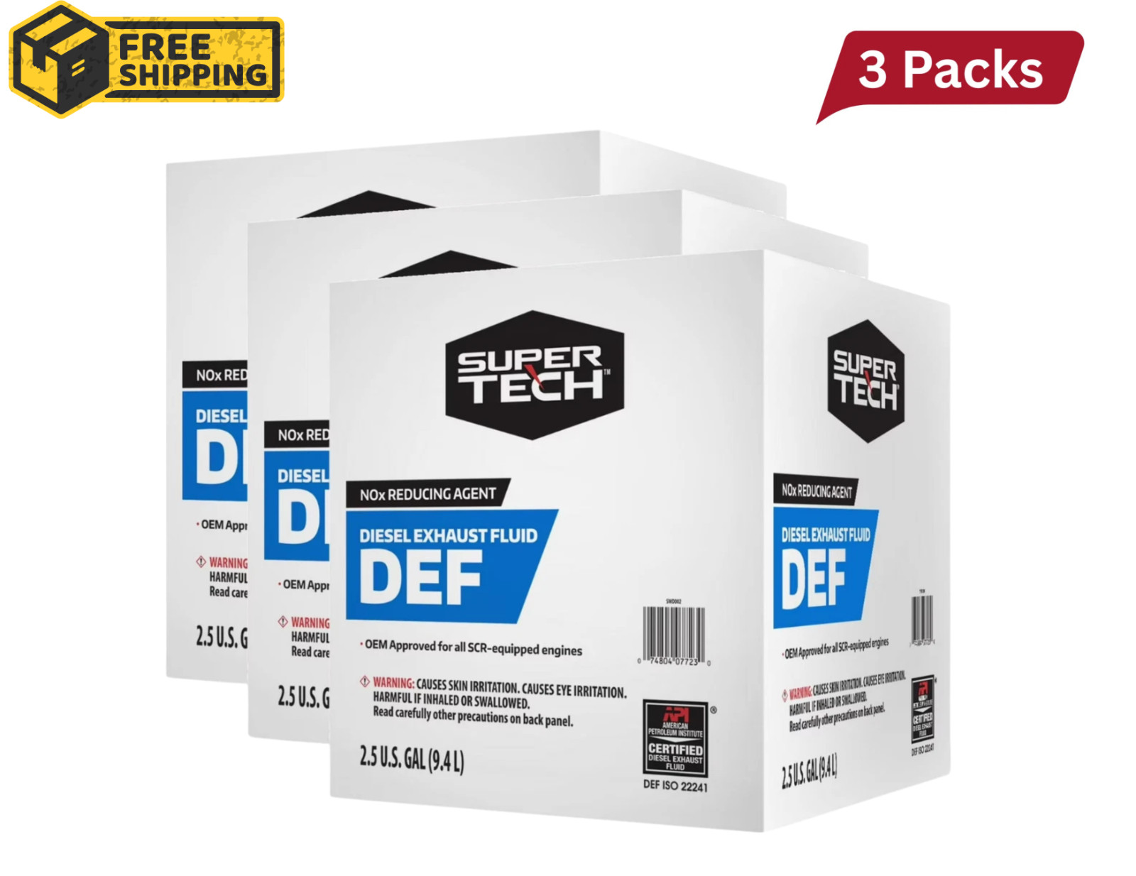 Super Tech DEF Diesel Exhaust Fluid, Made in USA, 2.5 Gallon (9. L), 3-Pack Super Tech DEF Diesel Exhaust Fluid, Made in USA, 2.5 Gallon (9. L), 3-Pack