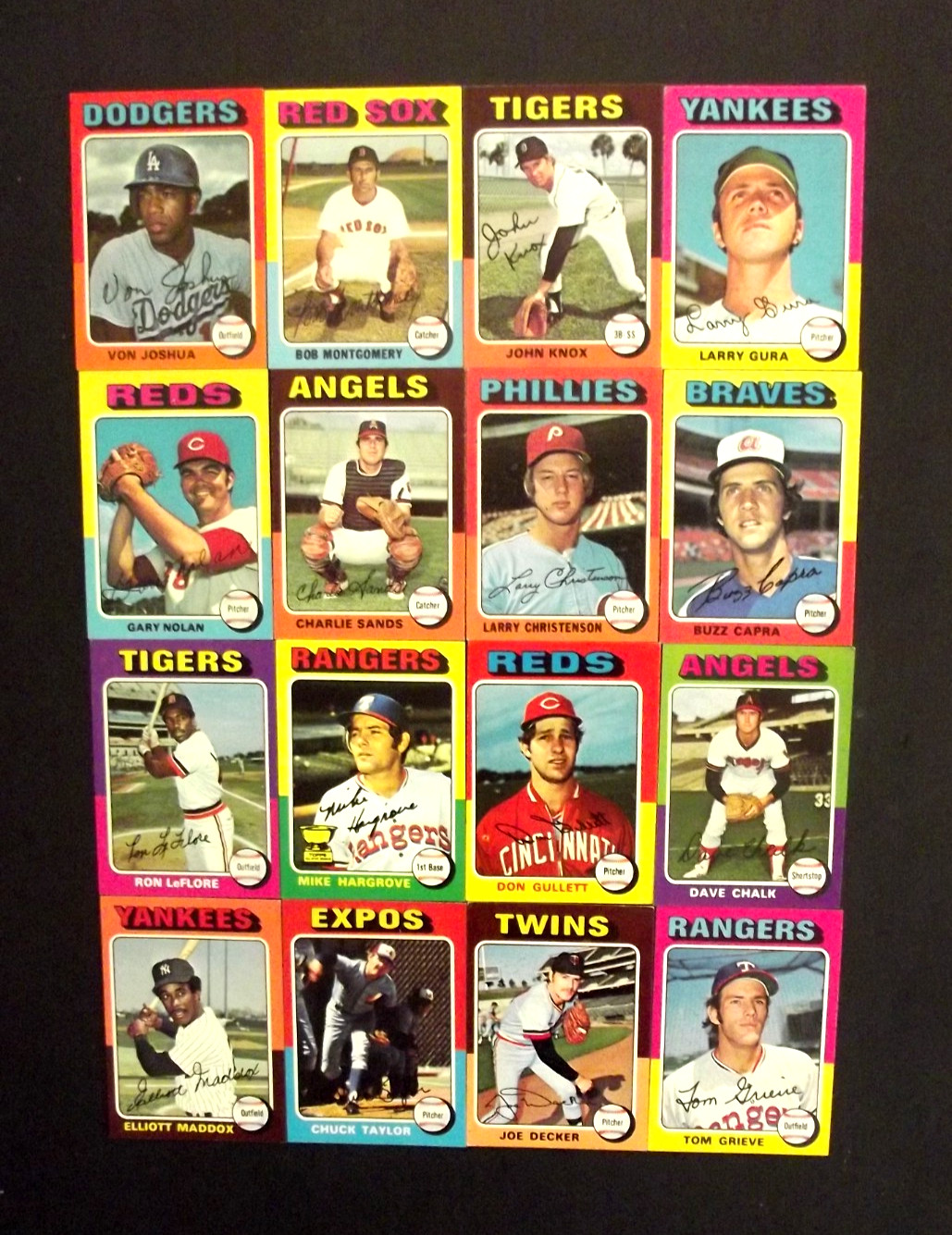 1975 Topps Baseball Lot Of 16 Cards Ex+/Nm Nice Centering
